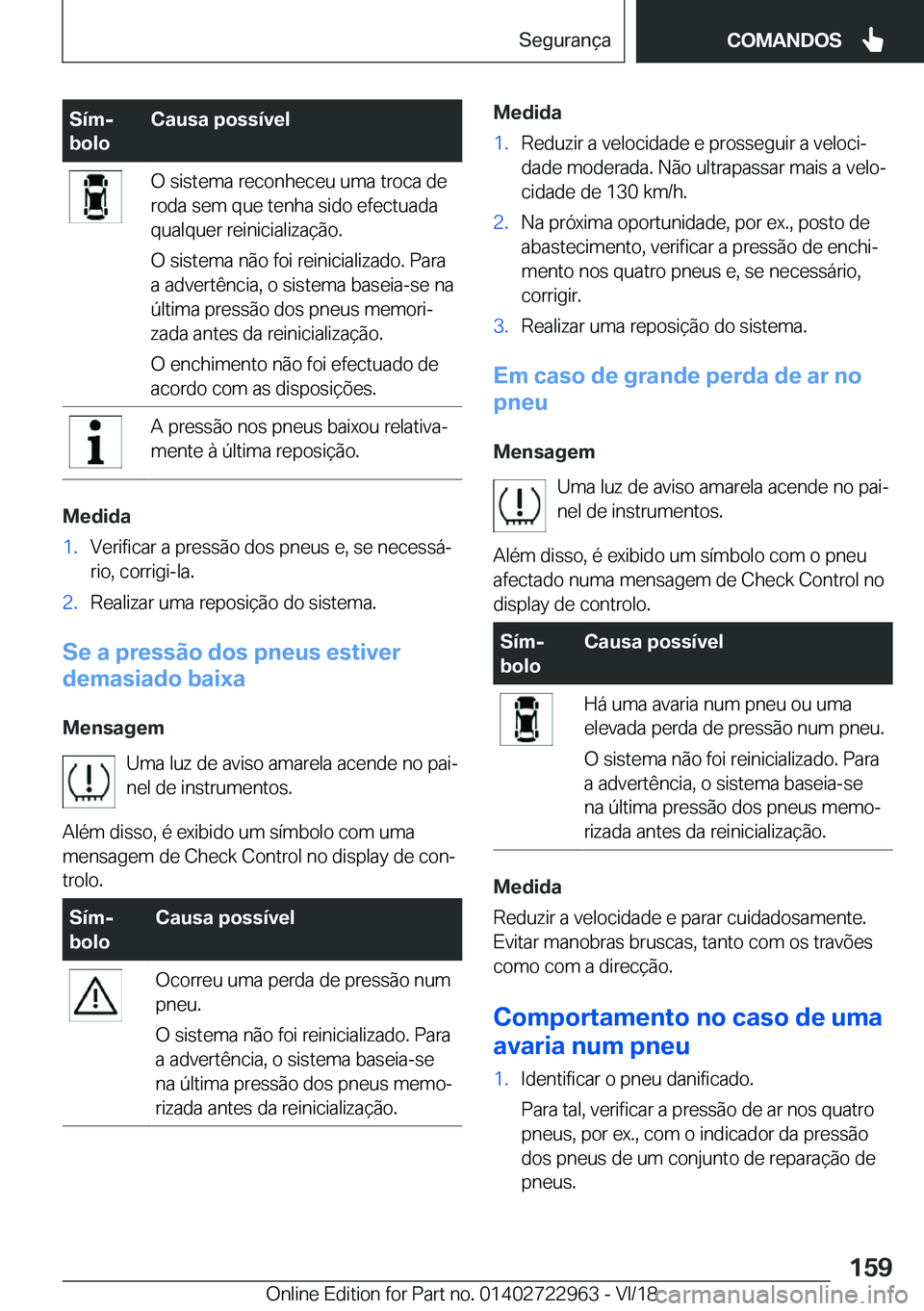 BMW M4 2019  Manual do condutor (in Portuguese) �S�