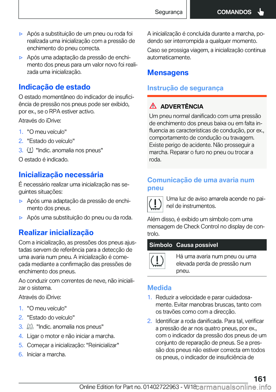 BMW M4 2019  Manual do condutor (in Portuguese) 'x�A�p�ó�s��a��s�u�b�s�t�i�t�u�i�