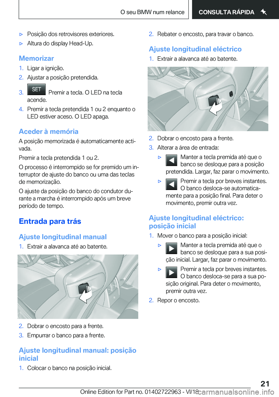 BMW M4 2019  Manual do condutor (in Portuguese) 'x�P�o�s�i�