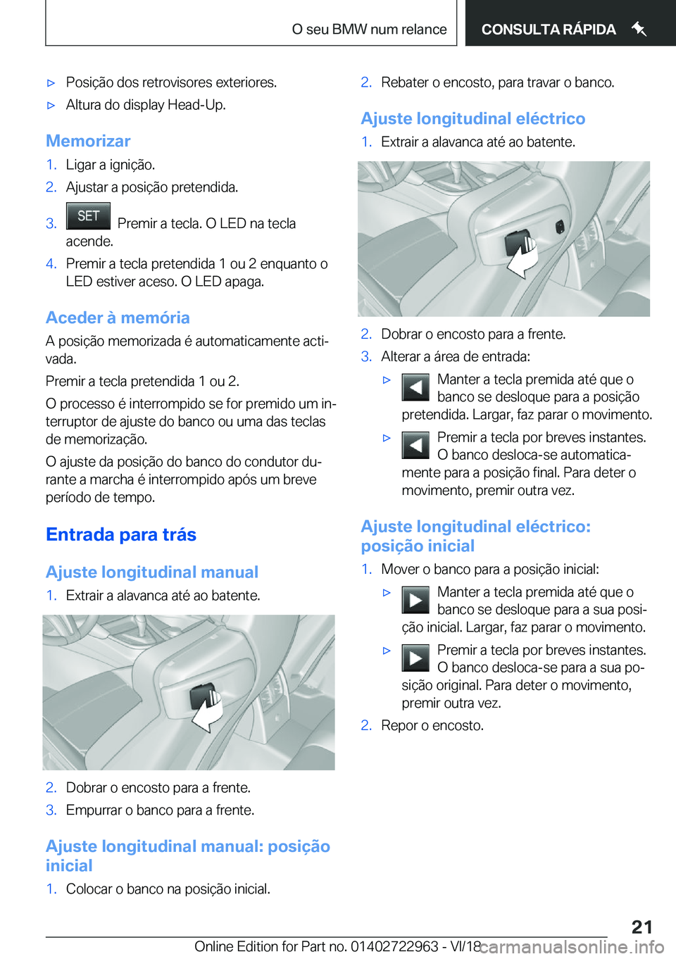 BMW M4 2019  Manual do condutor (in Portuguese) 'x�P�o�s�i�