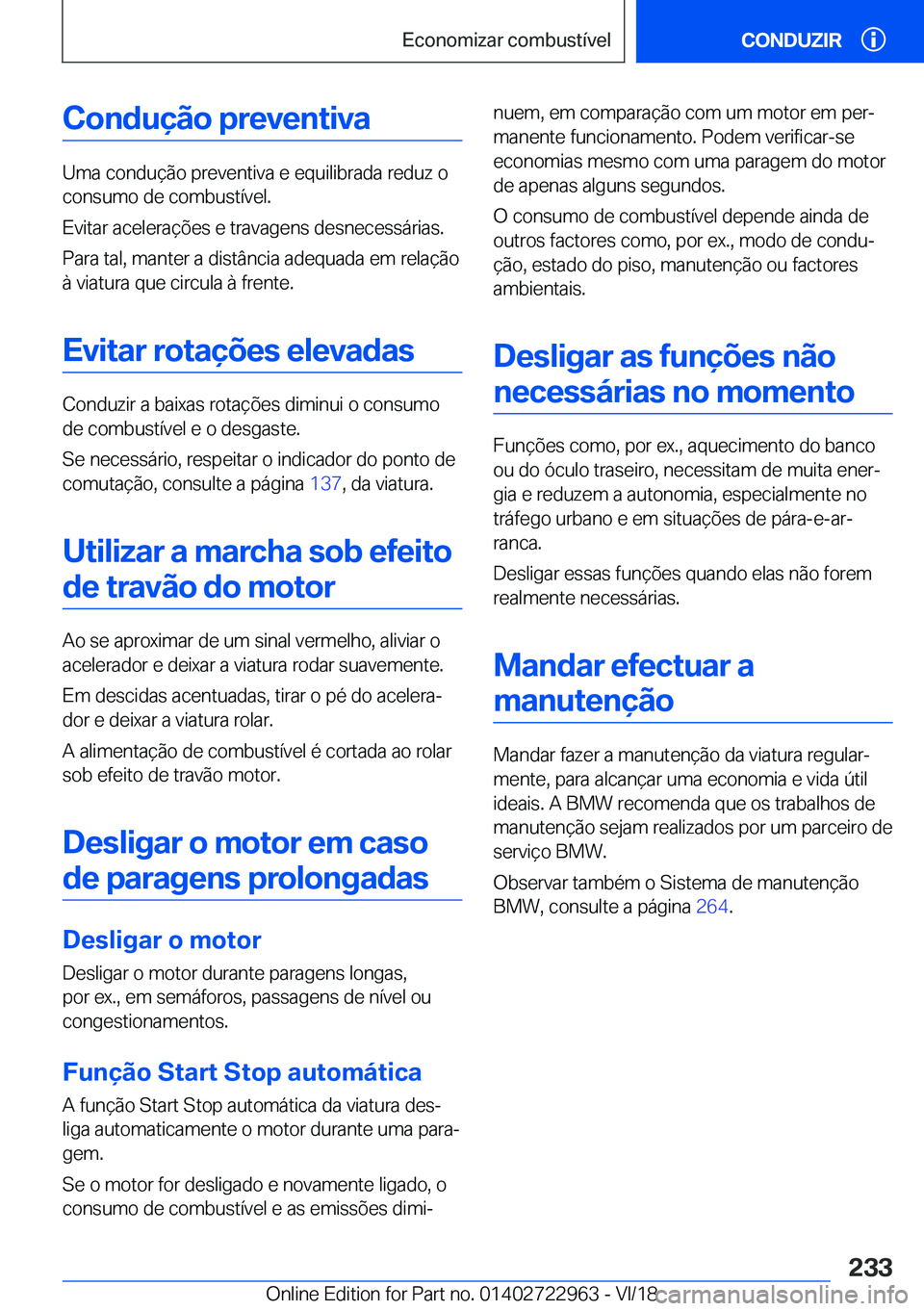 BMW M4 2019  Manual do condutor (in Portuguese) �C�o�n�d�u�