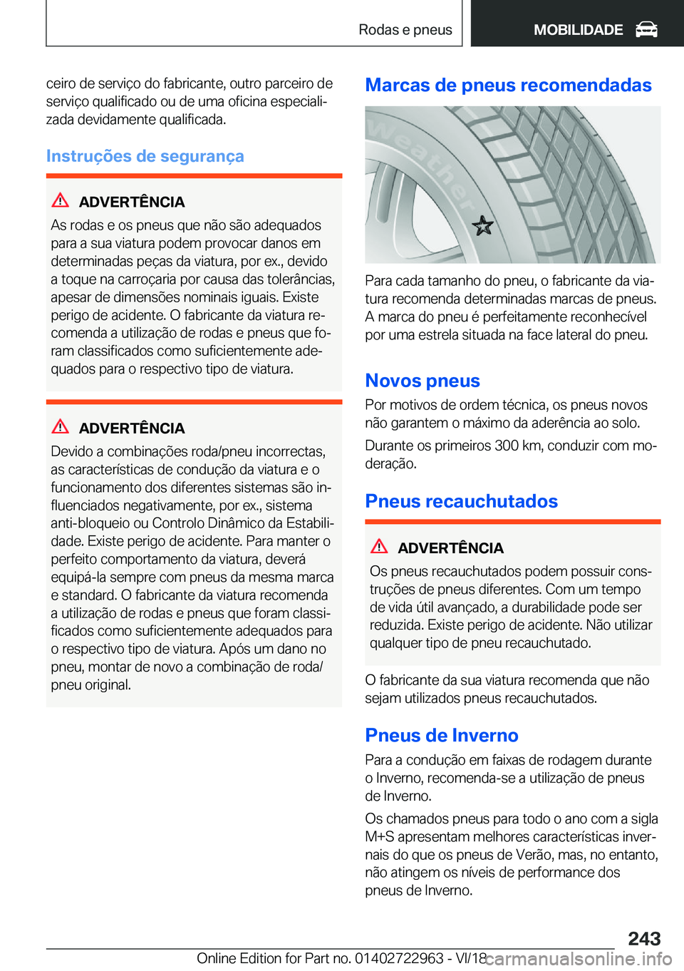 BMW M4 2019  Manual do condutor (in Portuguese) �c�e�i�r�o��d�e��s�e�r�v�i�