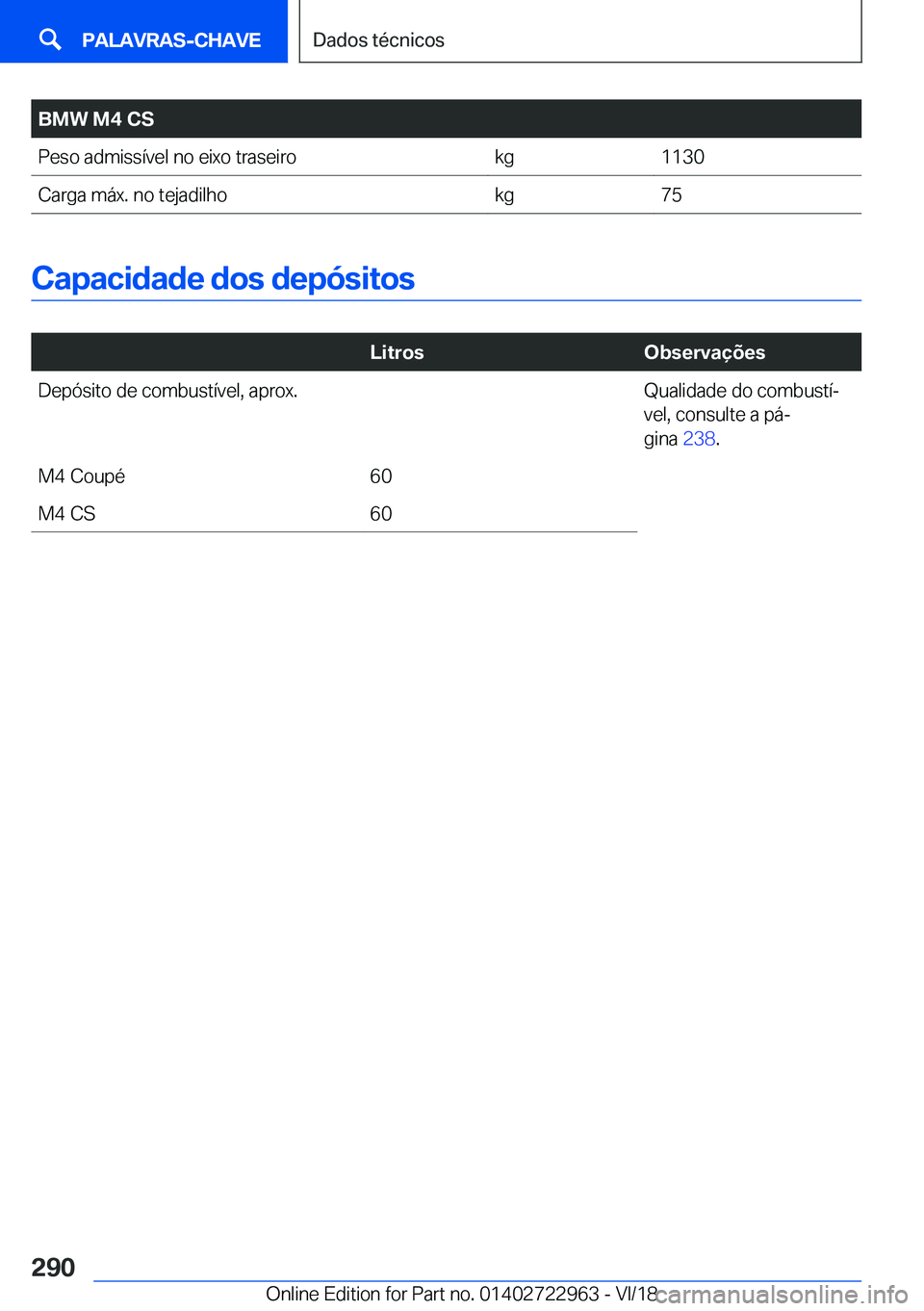 BMW M4 2019  Manual do condutor (in Portuguese) �B�M�W��M�4��C�S�P�e�s�o��a�d�m�i�s�s�