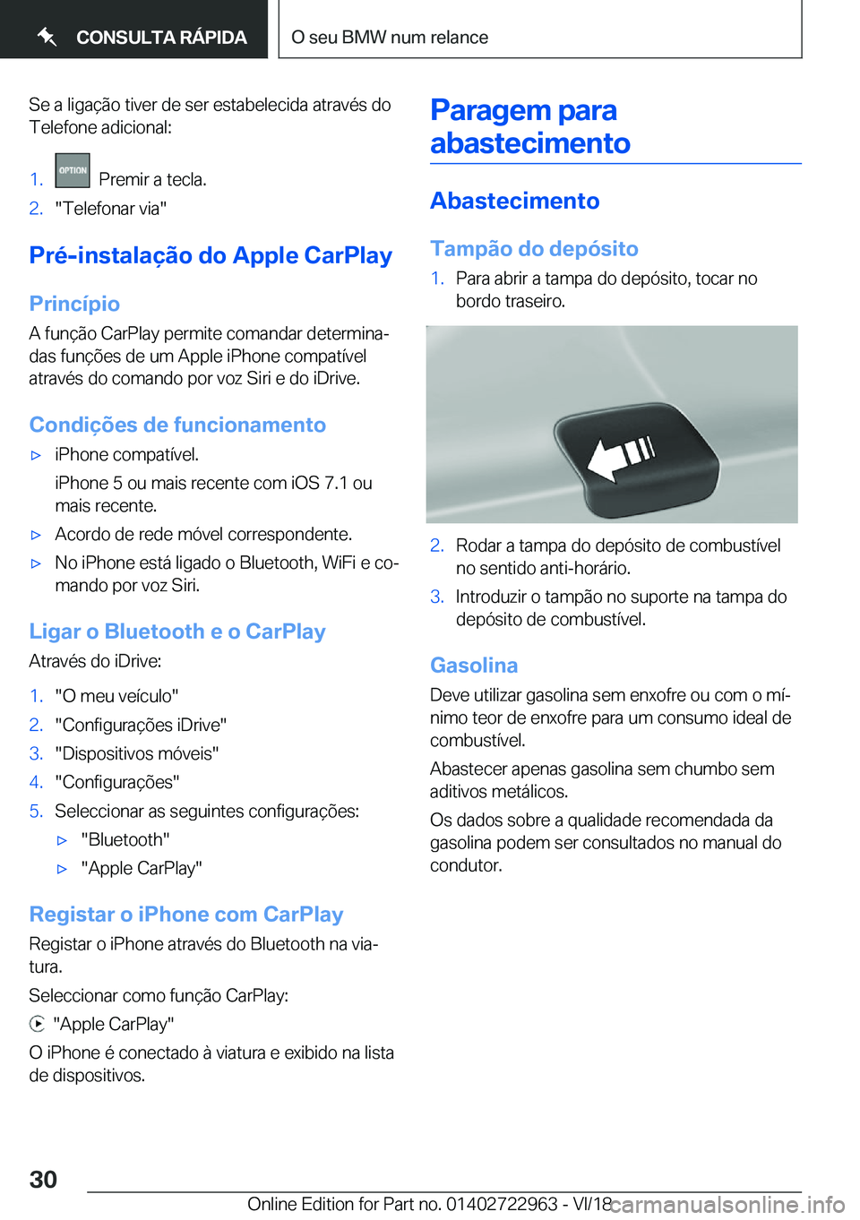 BMW M4 2019  Manual do condutor (in Portuguese) �S�e��a��l�i�g�a�
