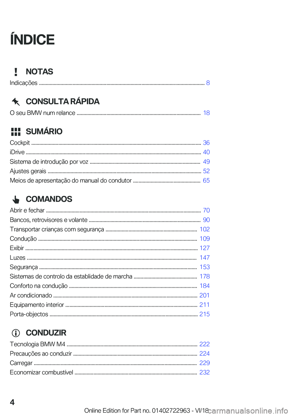 BMW M4 2019  Manual do condutor (in Portuguese) �