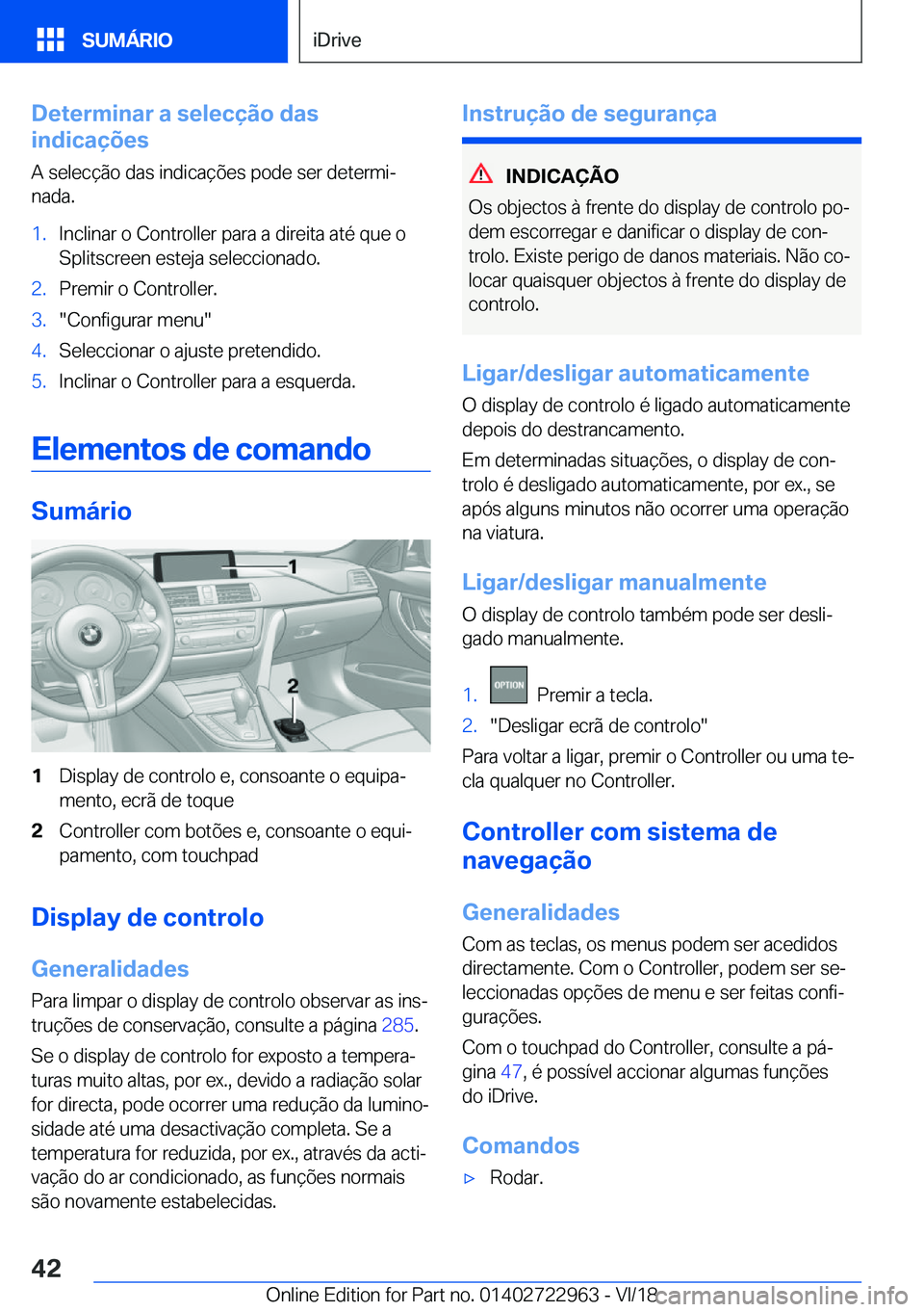 BMW M4 2019  Manual do condutor (in Portuguese) �D�e�t�e�r�m�i�n�a�r��a��s�e�l�e�c�