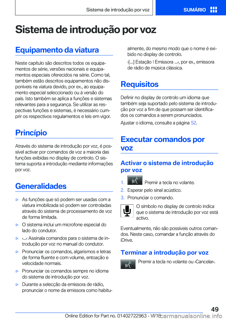 BMW M4 2019  Manual do condutor (in Portuguese) �S�i�s�t�e�m�a��d�e��i�n�t�r�o�d�u�