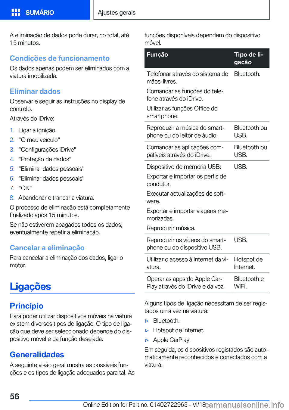 BMW M4 2019  Manual do condutor (in Portuguese) �A��e�l�i�m�i�n�a�