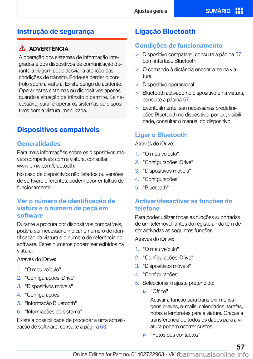 BMW M4 2019  Manual do condutor (in Portuguese) �I�n�s�t�r�u�