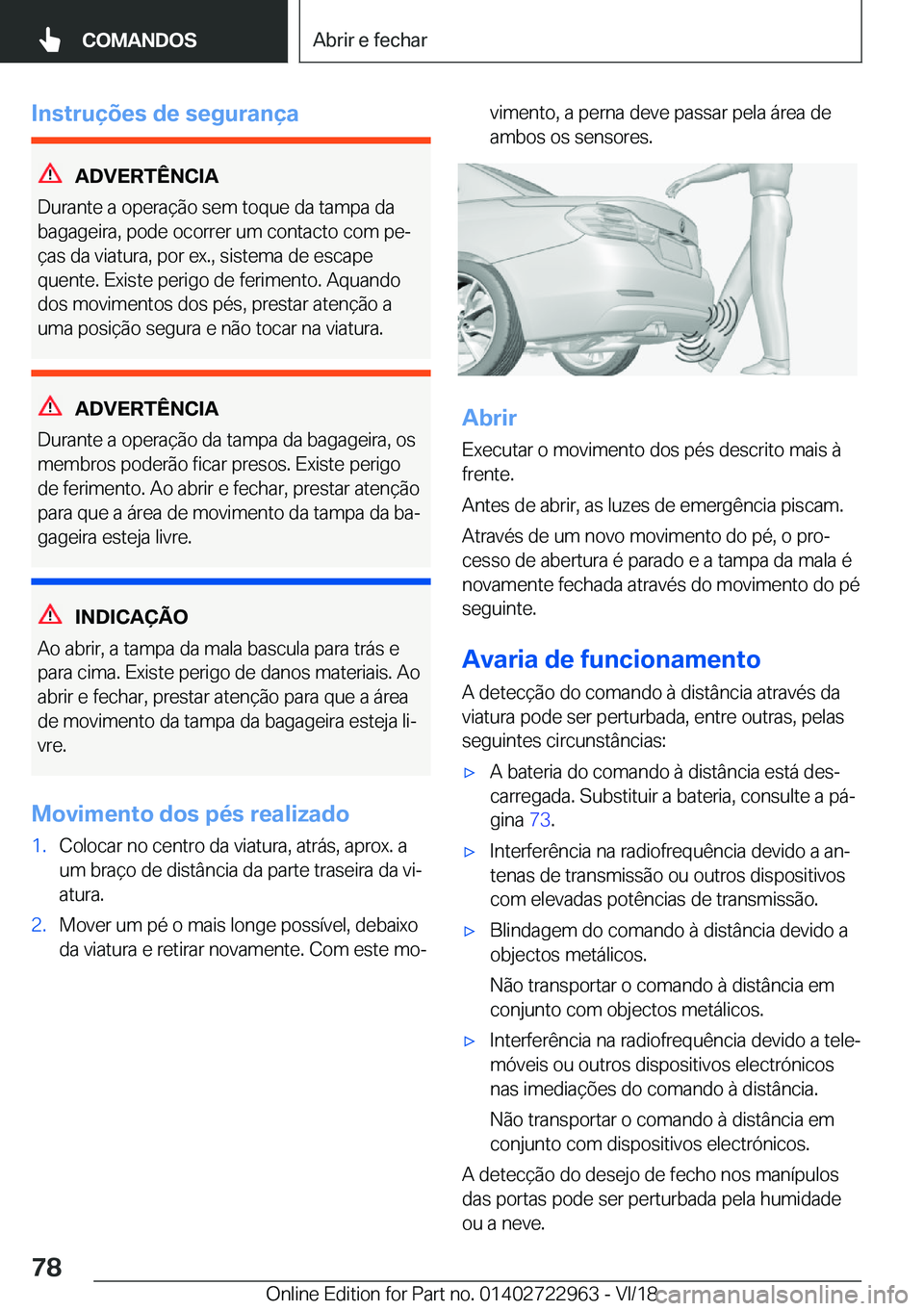 BMW M4 2019  Manual do condutor (in Portuguese) �I�n�s�t�r�u�