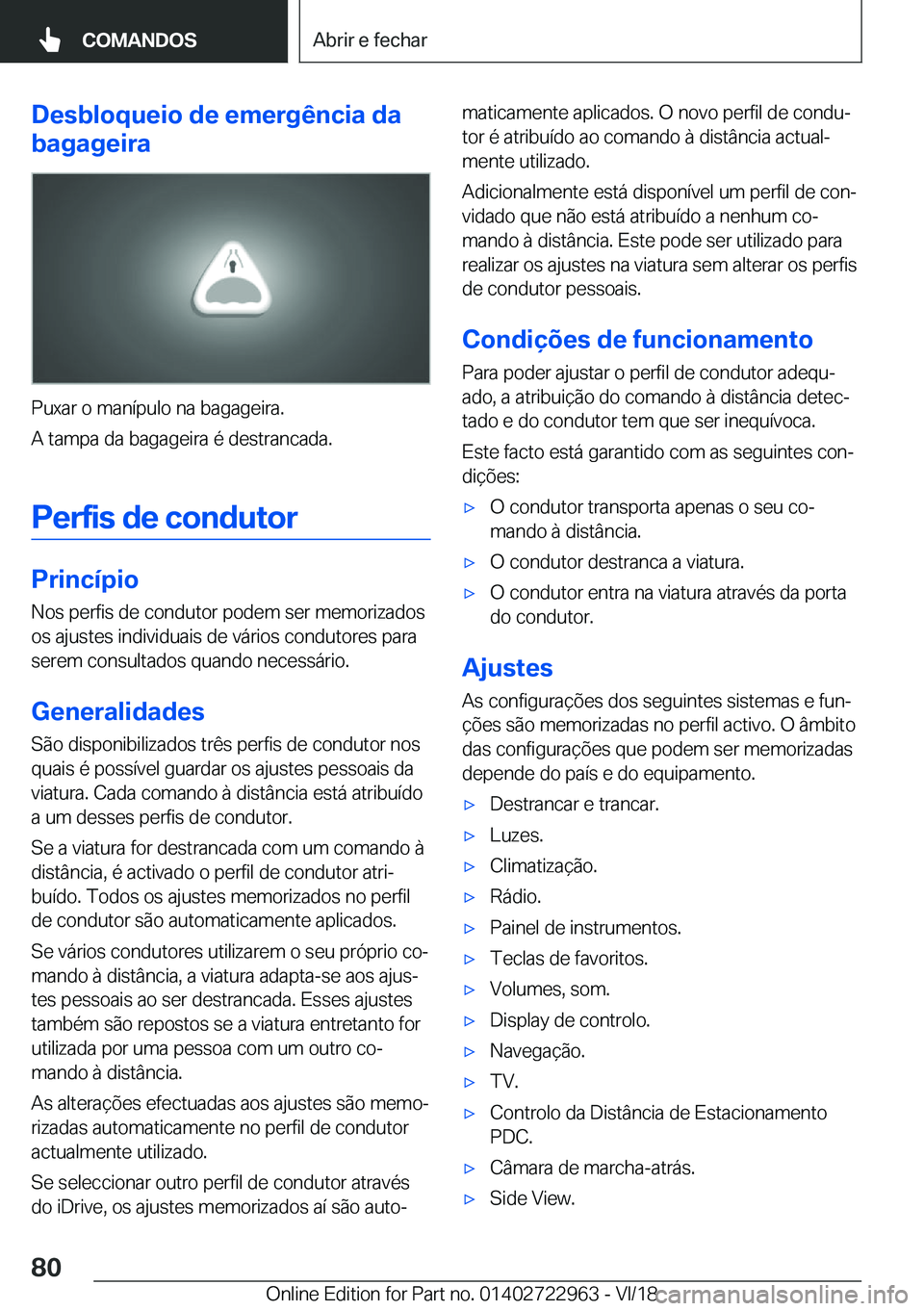 BMW M4 2019  Manual do condutor (in Portuguese) �D�e�s�b�l�o�q�u�e�i�o��d�e��e�m�e�r�g�ê�n�c�i�a��d�a
�b�a�g�a�g�e�i�r�a
�P�u�x�a�r��o��m�a�n�