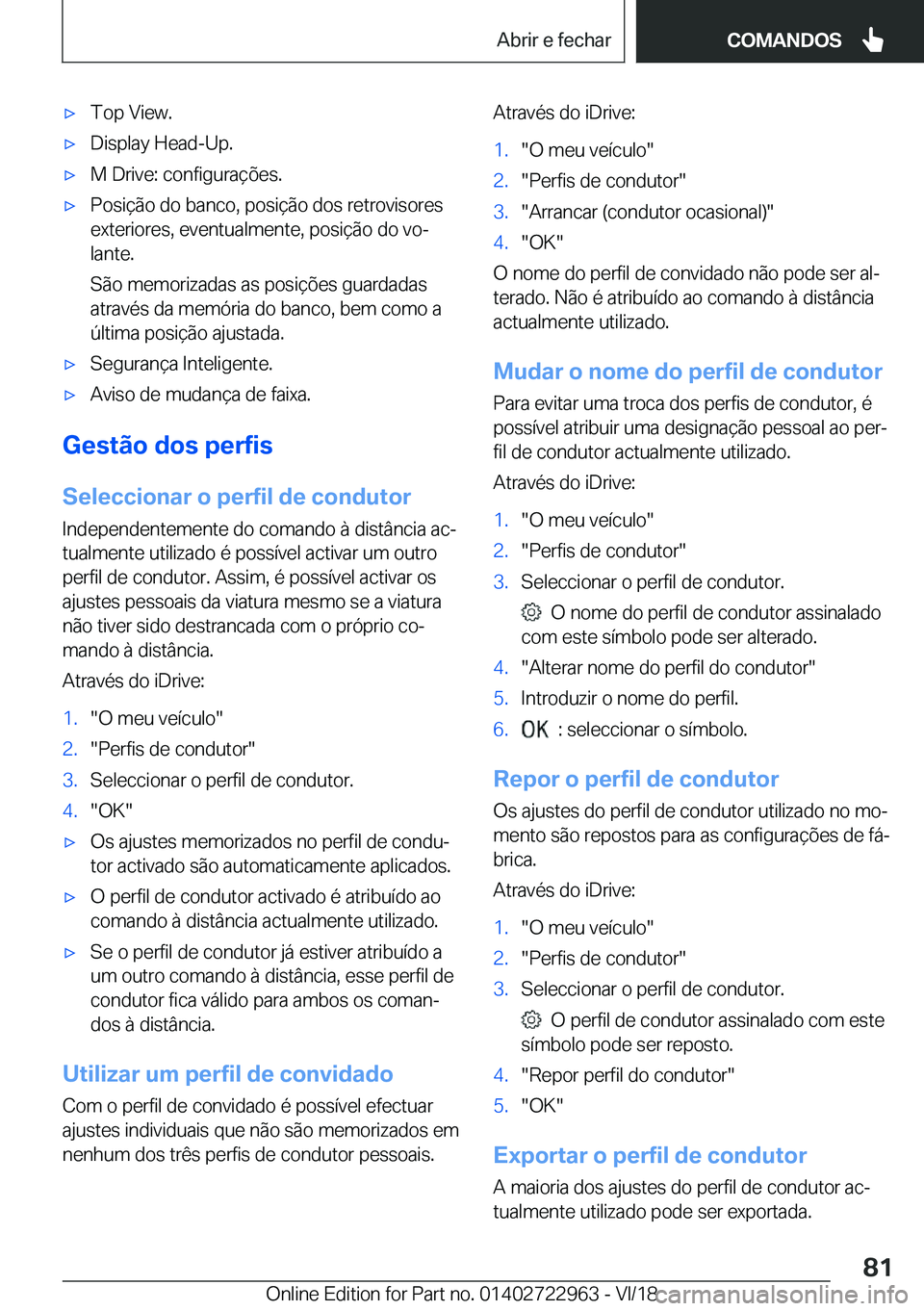 BMW M4 2019  Manual do condutor (in Portuguese) 'x�T�o�p��V�i�e�w�.'x�D�i�s�p�l�a�y��H�e�a�d�-�U�p�.'x�M��D�r�i�v�e�:��c�o�n�f�i�g�u�r�a�