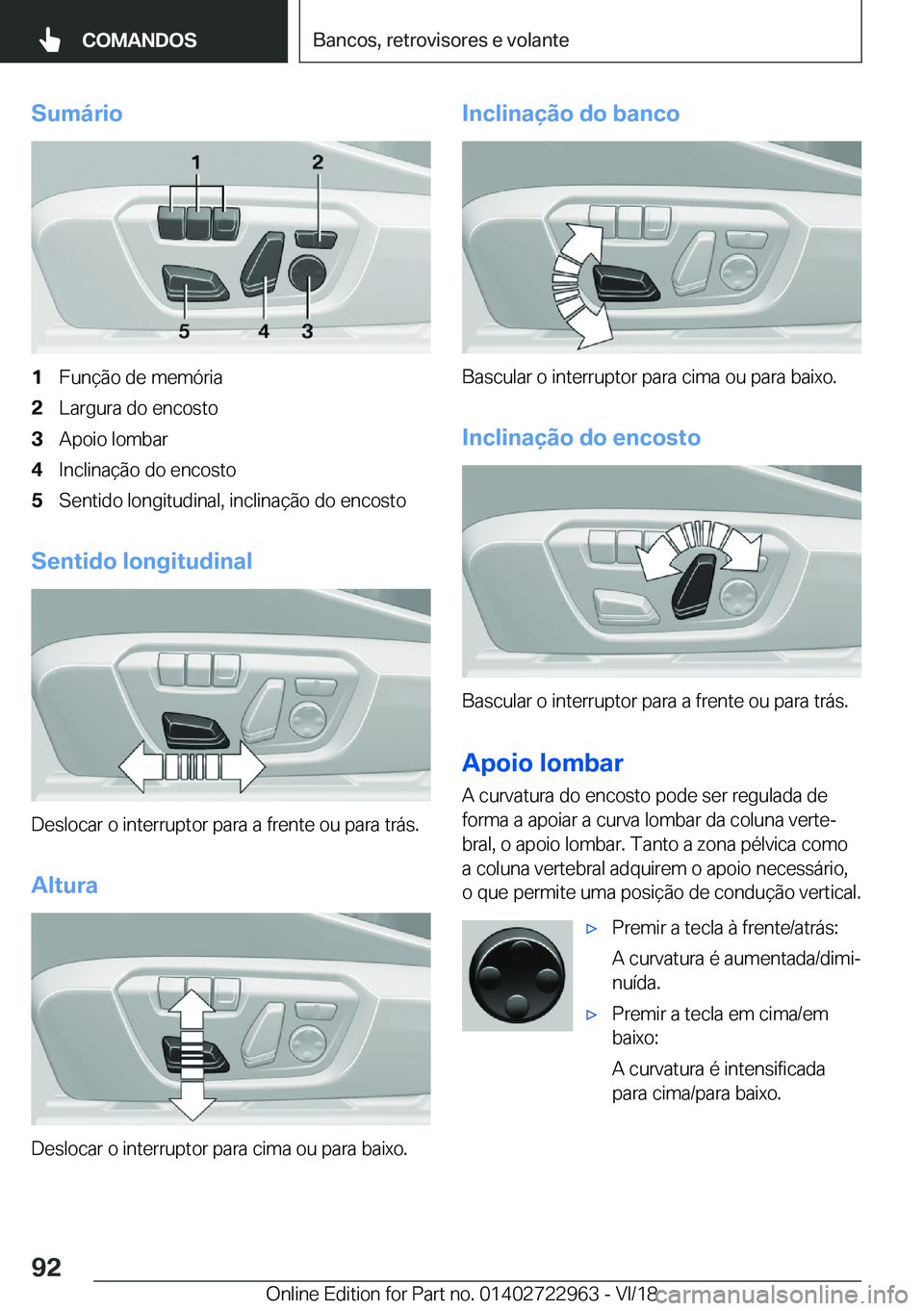 BMW M4 2019  Manual do condutor (in Portuguese) �S�u�m�á�r�i�o�1�F�u�n�