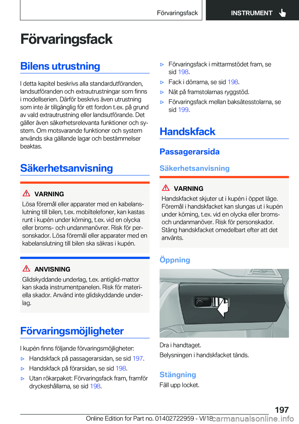 BMW M4 2019  InstruktionsbÖcker (in Swedish) �F�