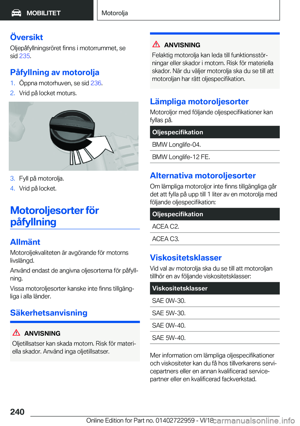 BMW M4 2019  InstruktionsbÖcker (in Swedish) �
