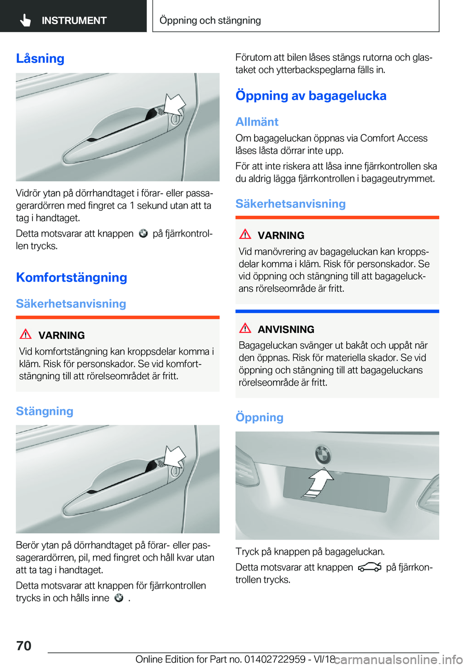 BMW M4 2019  InstruktionsbÖcker (in Swedish) �L�å�s�n�i�n�g
�V�i�d�r�
