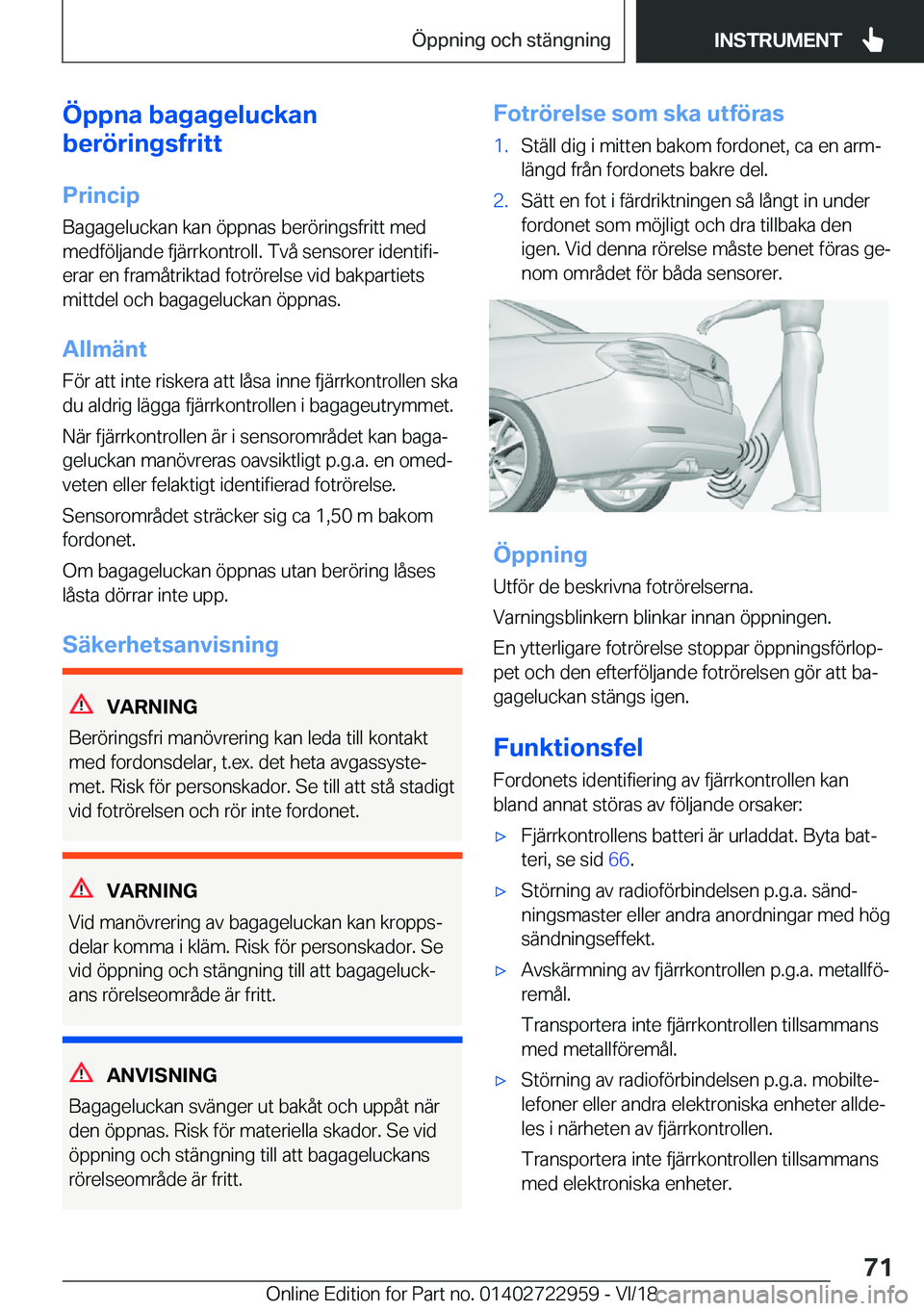 BMW M4 2019  InstruktionsbÖcker (in Swedish) �