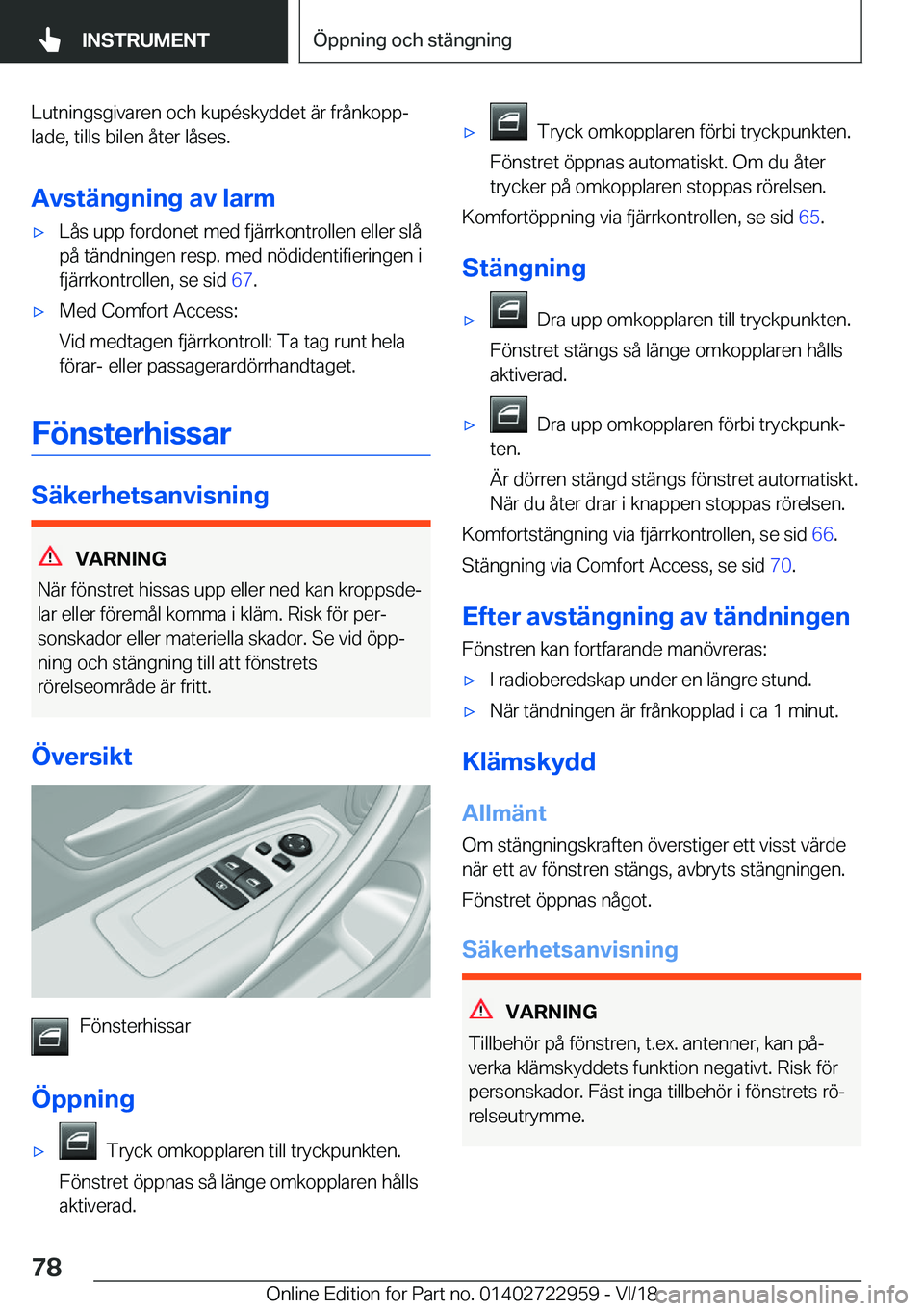 BMW M4 2019  InstruktionsbÖcker (in Swedish) �L�u�t�n�i�n�g�s�g�i�v�a�r�e�n��o�c�h��k�u�p�