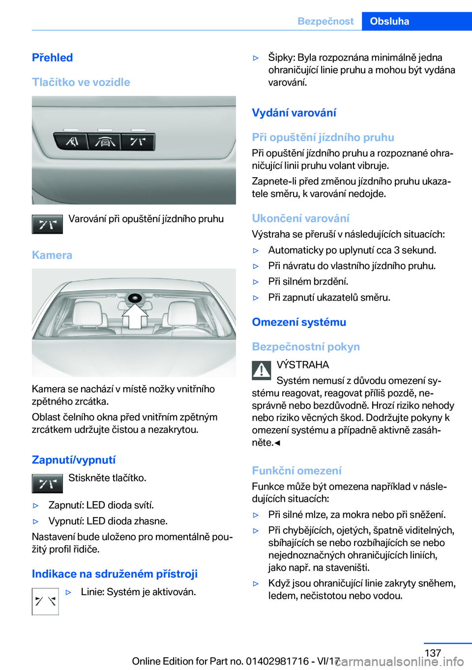 BMW M4 2018  Návod na použití (in Czech) �P�e�h�l�e�d
�T�l�a�č�