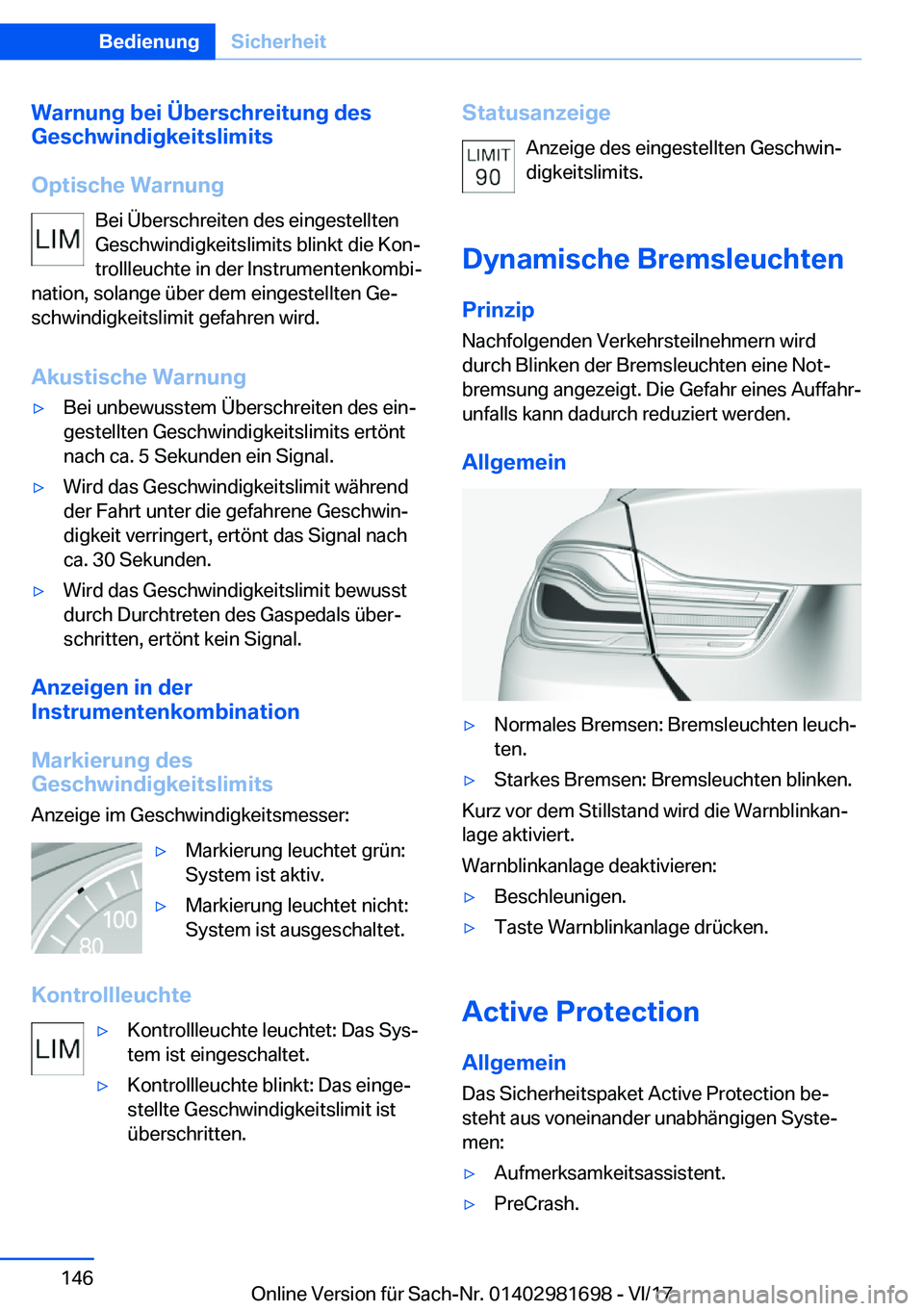 BMW M4 2018  Betriebsanleitungen (in German) �W�a�r�n�u�n�g��b�e�i��