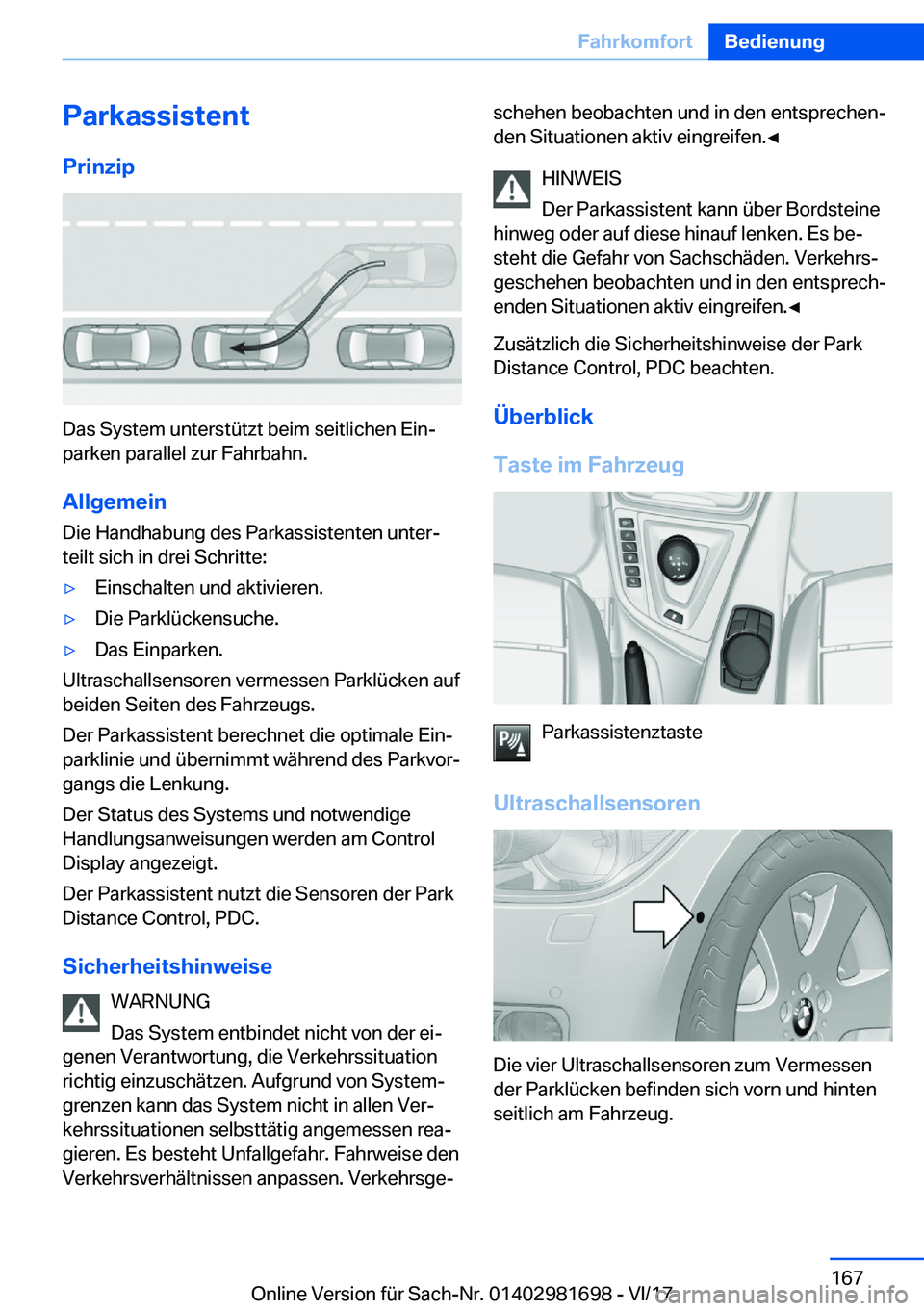 BMW M4 2018  Betriebsanleitungen (in German) �P�a�r�k�a�s�s�i�s�t�e�n�t�P�r�i�n�z�i�p
�D�a�s� �S�y�s�t�e�m� �u�n�t�e�r�s�t�