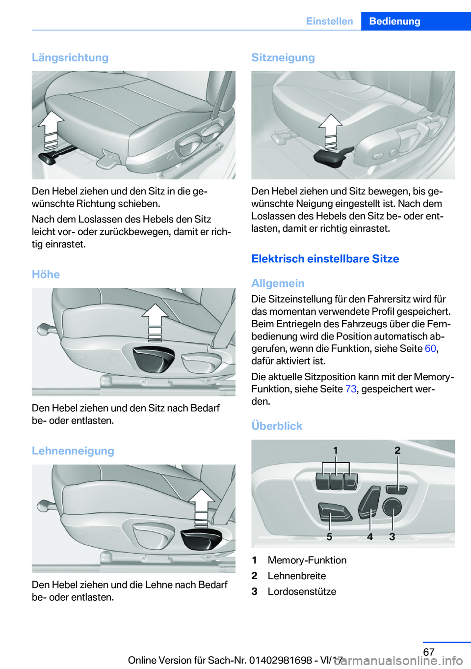 BMW M4 2018  Betriebsanleitungen (in German) �L�