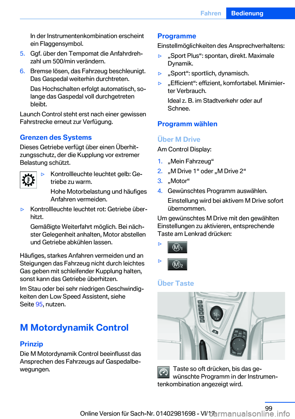 BMW M4 2018  Betriebsanleitungen (in German) �I�n� �d�e�r� �I�n�s�t�r�u�m�e�n�t�e�n�k�o�m�b�i�n�a�t�i�o�n� �e�r�s�c�h�e�i�n�t�e�i�n� �F�l�a�g�g�e�n�s�y�m�b�o�l�.�5�.�G�g�f�.� �