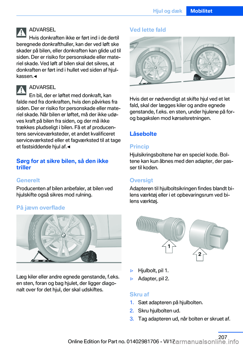 BMW M4 2018  InstruktionsbØger (in Danish) �A�D�V�A�R�S�E�L
�H�v�i�s� �d�o�n�k�r�a�f�t�e�n� �i�k�k�e� �e�r� �f�
