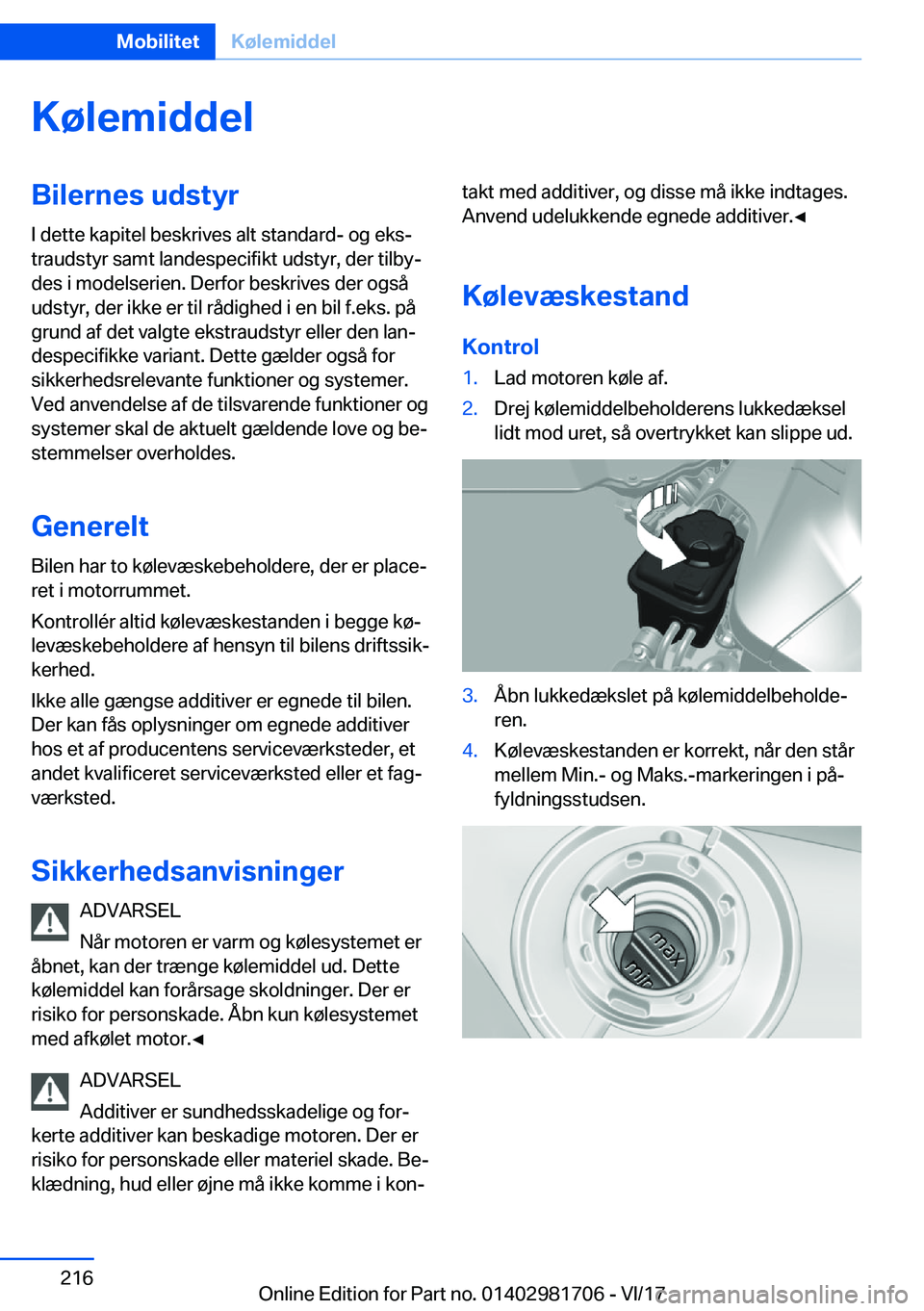 BMW M4 2018  InstruktionsbØger (in Danish) �K�