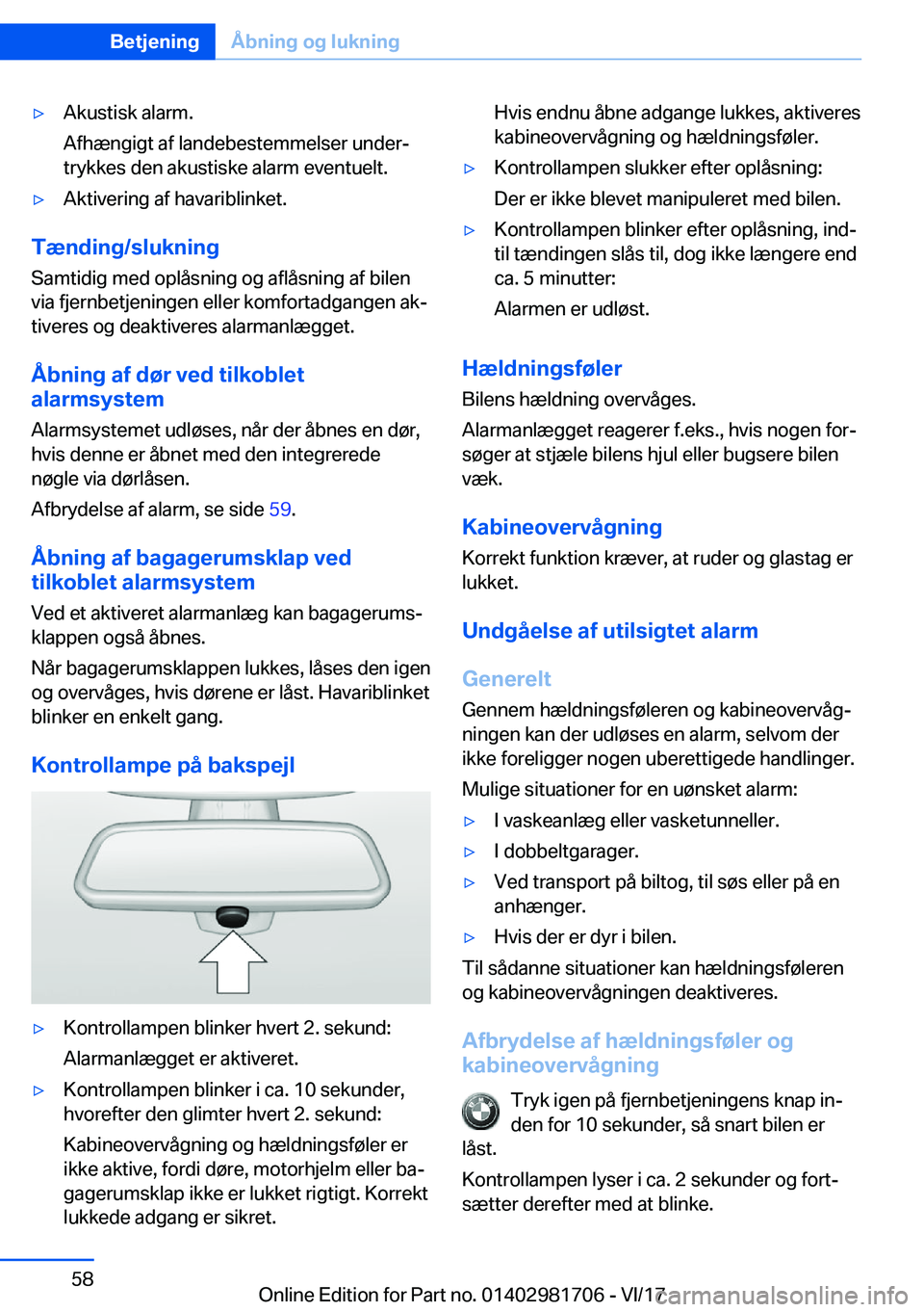 BMW M4 2018  InstruktionsbØger (in Danish) 'y�A�k�u�s�t�i�s�k� �a�l�a�r�m�.
�A�f�h�æ�n�g�i�g�t� �a�f� �l�a�n�d�e�b�e�s�t�e�m�m�e�l�s�e�r� �u�n�d�e�rj
�t�r�y�k�k�e�s� �d�e�n� �a�k�u�s�t�i�s�k�e� �a�l�a�r�m� �e�v�e�n�t�u�e�l�t�.'y�A�k�