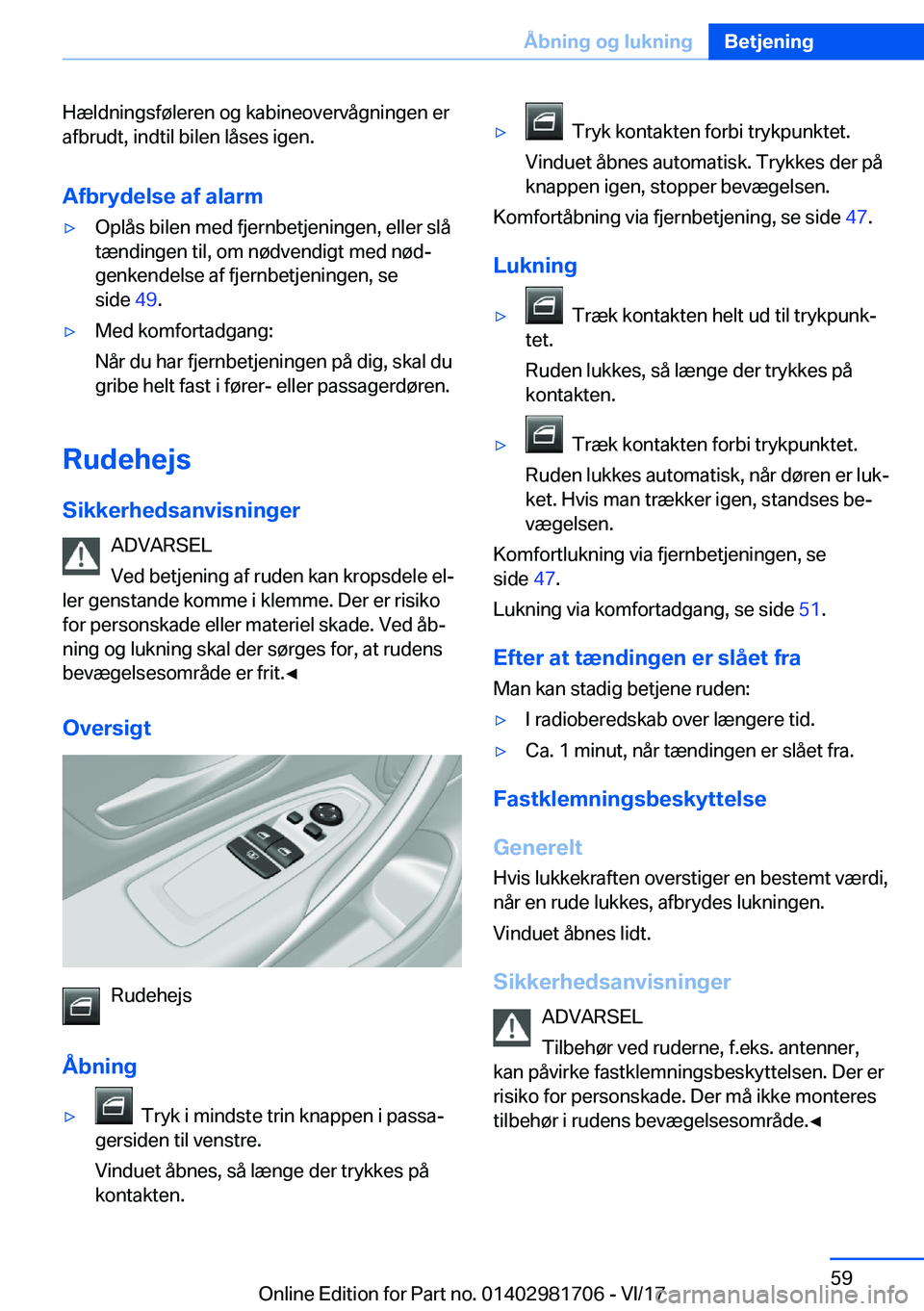 BMW M4 2018  InstruktionsbØger (in Danish) �H�æ�l�d�n�i�n�g�s�f�