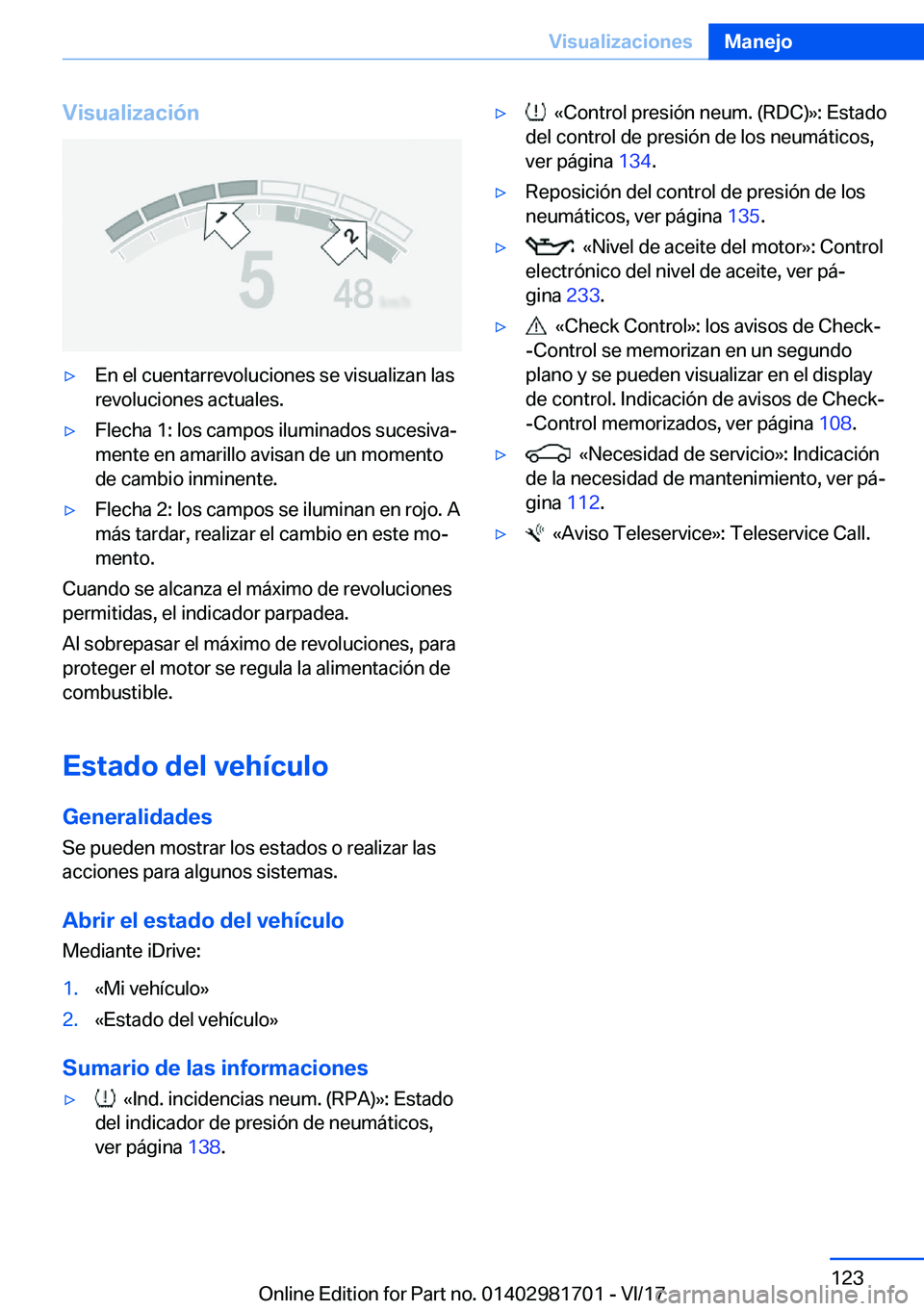 BMW M4 2018  Manuales de Empleo (in Spanish) �V�i�s�u�a�l�i�z�a�c�i�
