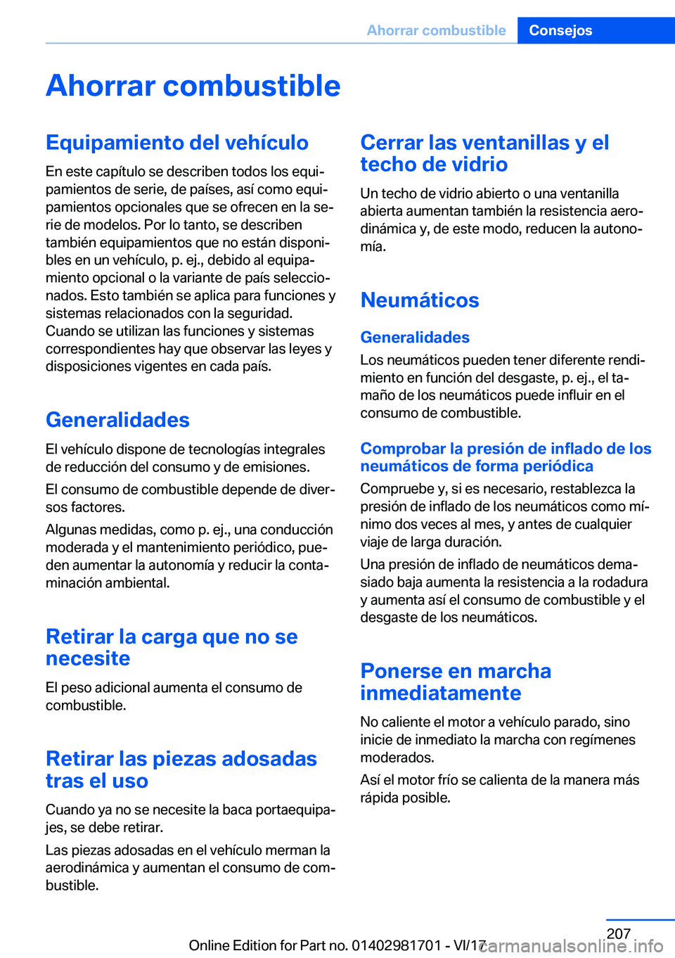 BMW M4 2018  Manuales de Empleo (in Spanish) �A�h�o�r�r�a�r��c�o�m�b�u�s�t�i�b�l�e�E�q�u�i�p�a�m�i�e�n�t�o��d�e�l��v�e�h�