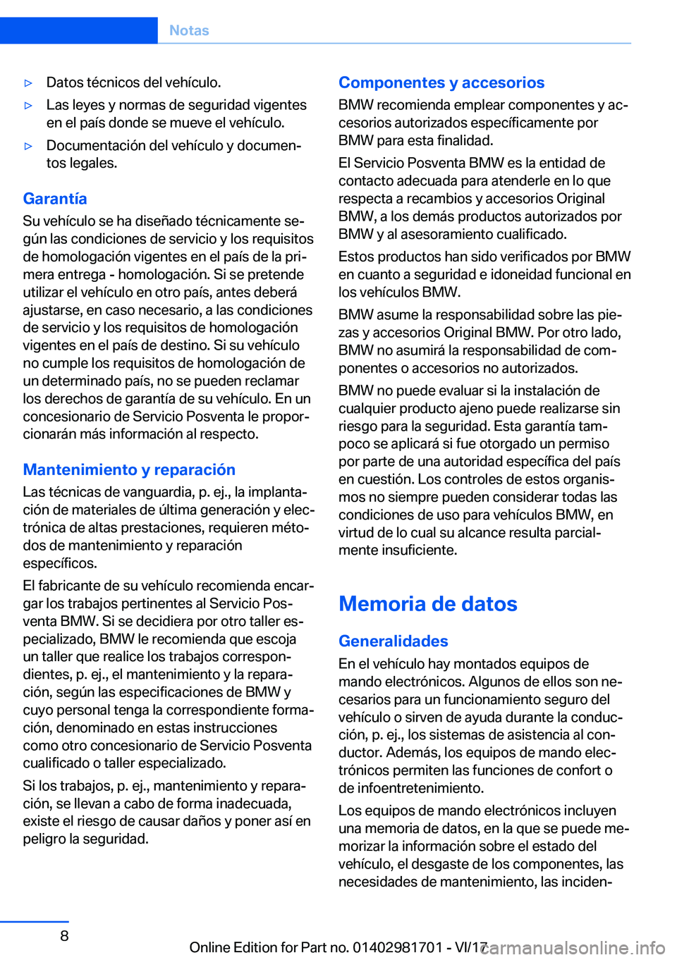 BMW M4 2018  Manuales de Empleo (in Spanish) y�D�a�t�o�s� �t�
