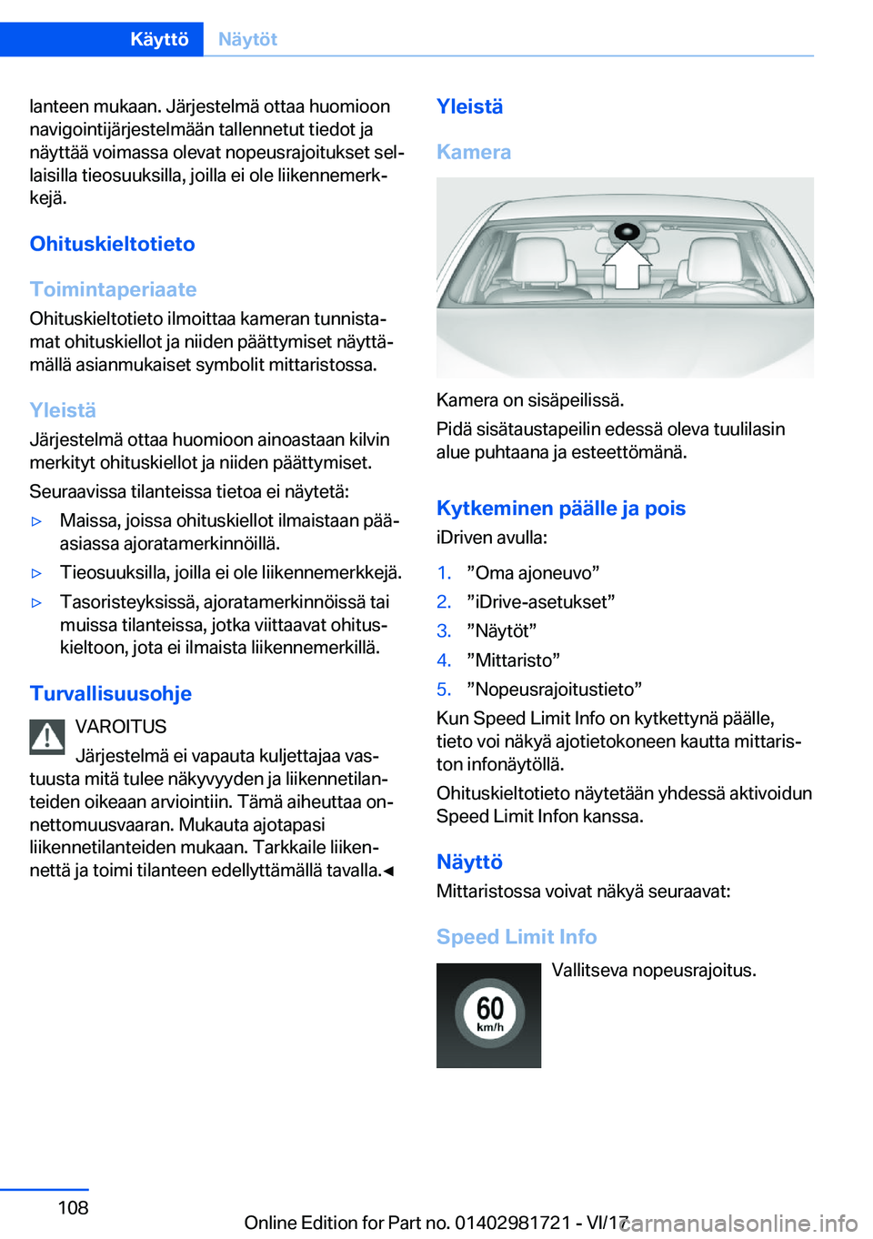 BMW M4 2018  Omistajan Käsikirja (in Finnish) �l�a�n�t�e�e�n� �m�u�k�a�a�n�.� �J�