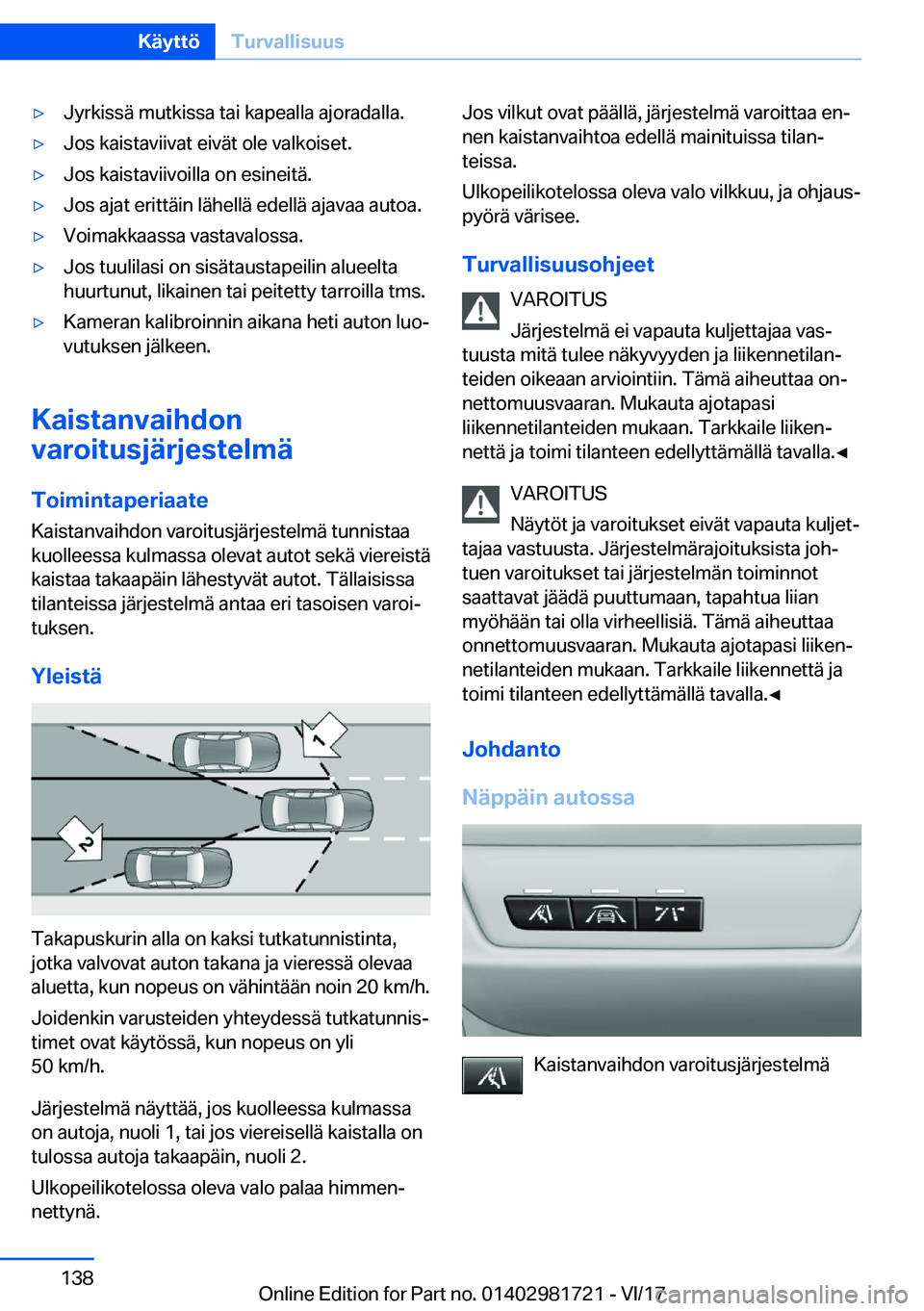 BMW M4 2018  Omistajan Käsikirja (in Finnish) 'y�J�y�r�k�i�s�s�