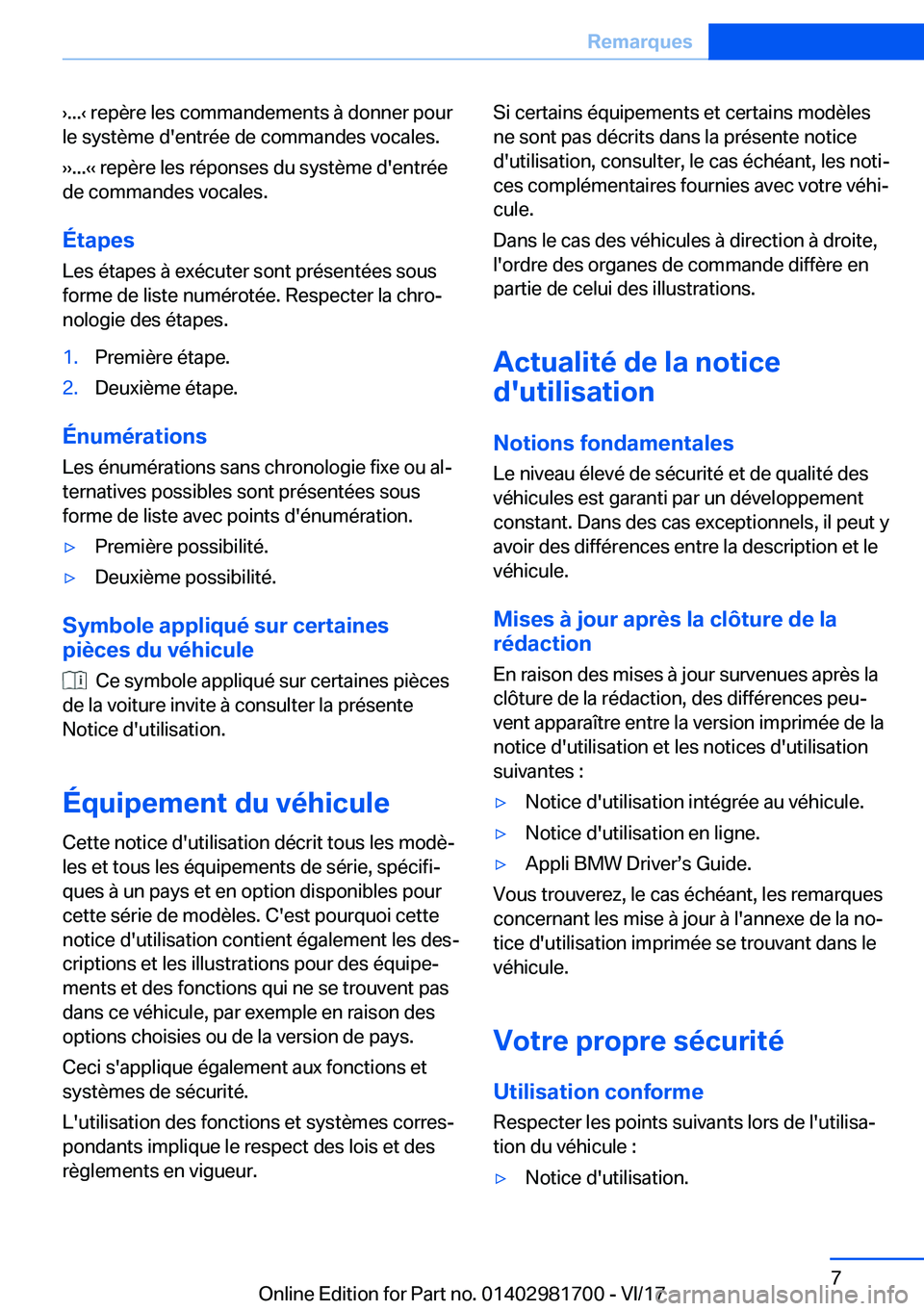 BMW M4 2018  Notices Demploi (in French) 