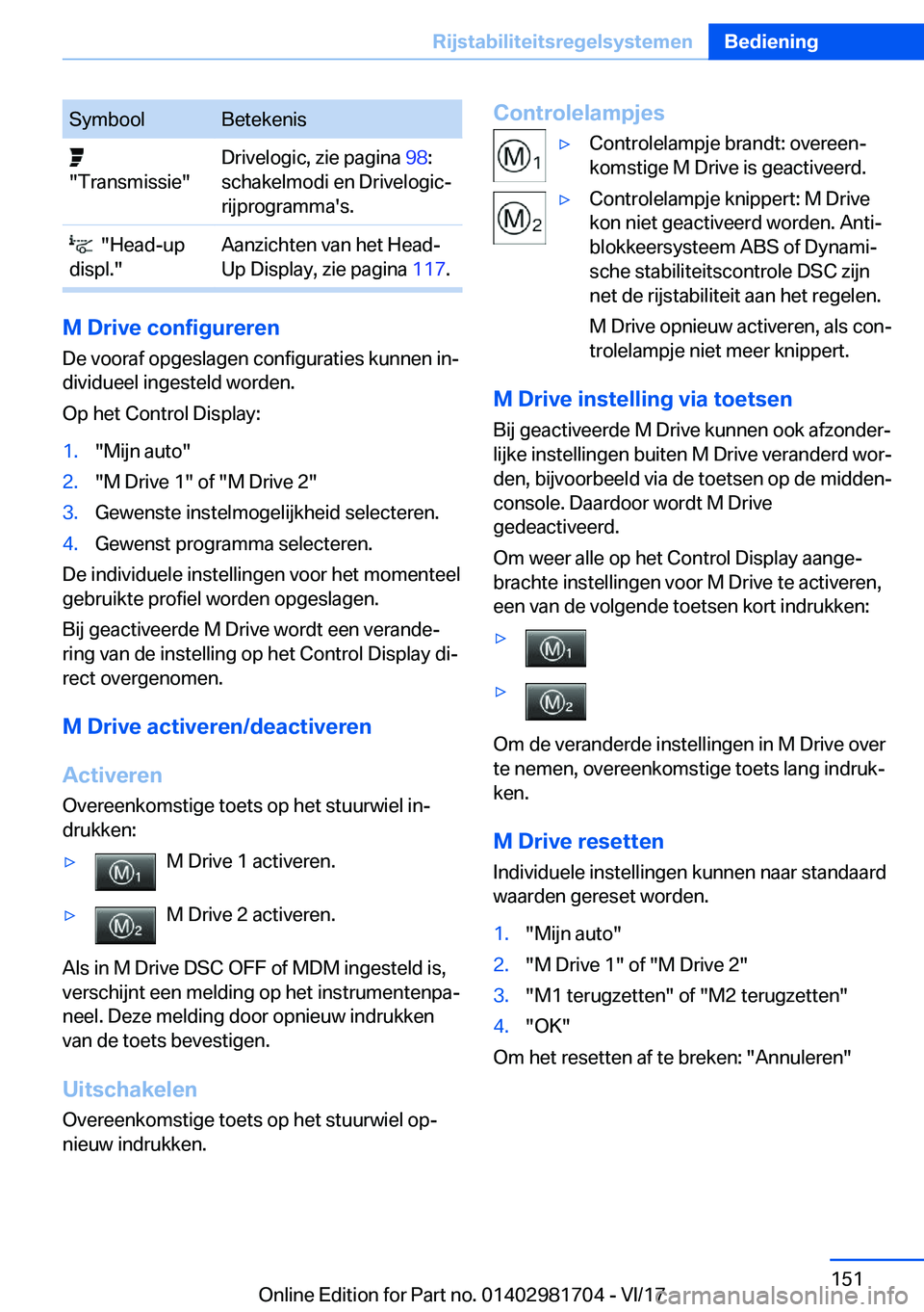 BMW M4 2018  Instructieboekjes (in Dutch) �S�y�m�b�o�o�l�B�e�t�e�k�e�n�i�s� 
�"�T�r�a�n�s�m�i�s�s�i�e�"�D�r�i�v�e�l�o�g�i�c�,� �z�i�e� �p�a�g�i�n�a�  �9�8�:
�s�c�h�a�k�e�l�m�o�d�i� �e�n� �D�r�i�v�e�l�o�g�i�c�-
�r�i�j�p�r�o�g�r�a�m�m�a
