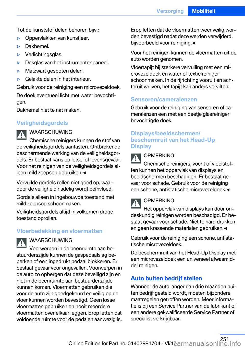 BMW M4 2018  Instructieboekjes (in Dutch) �T�o�t� �d�e� �k�u�n�s�t�s�t�o�f� �d�e�l�e�n� �b�e�h�o�r�e�n� �b�i�j�v�.�:'y�O�p�p�e�r�v�l�a�k�k�e�n� �v�a�n� �k�u�n�s�t�l�e�e�r�.'y�D�a�k�h�e�m�e�l�.'y�V�e�r�l�i�c�h�t�i�n�g�s�g�l�a�s�.&#