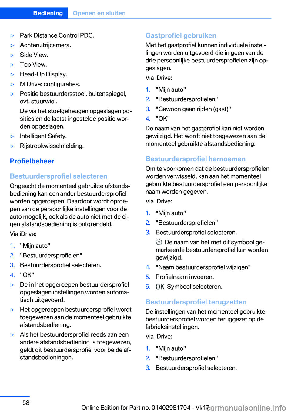 BMW M4 2018  Instructieboekjes (in Dutch) 'y�P�a�r�k� �D�i�s�t�a�n�c�e� �C�o�n�t�r�o�l� �P�D�C�.'y�A�c�h�t�e�r�u�i�t�r�i�j�c�a�m�e�r�a�.'y�S�i�d�e� �V�i�e�w�.'y�T�o�p� �V�i�e�w�.'y�H�e�a�d�-�U�p� �D�i�s�p�l�a�y�.'y�M� 