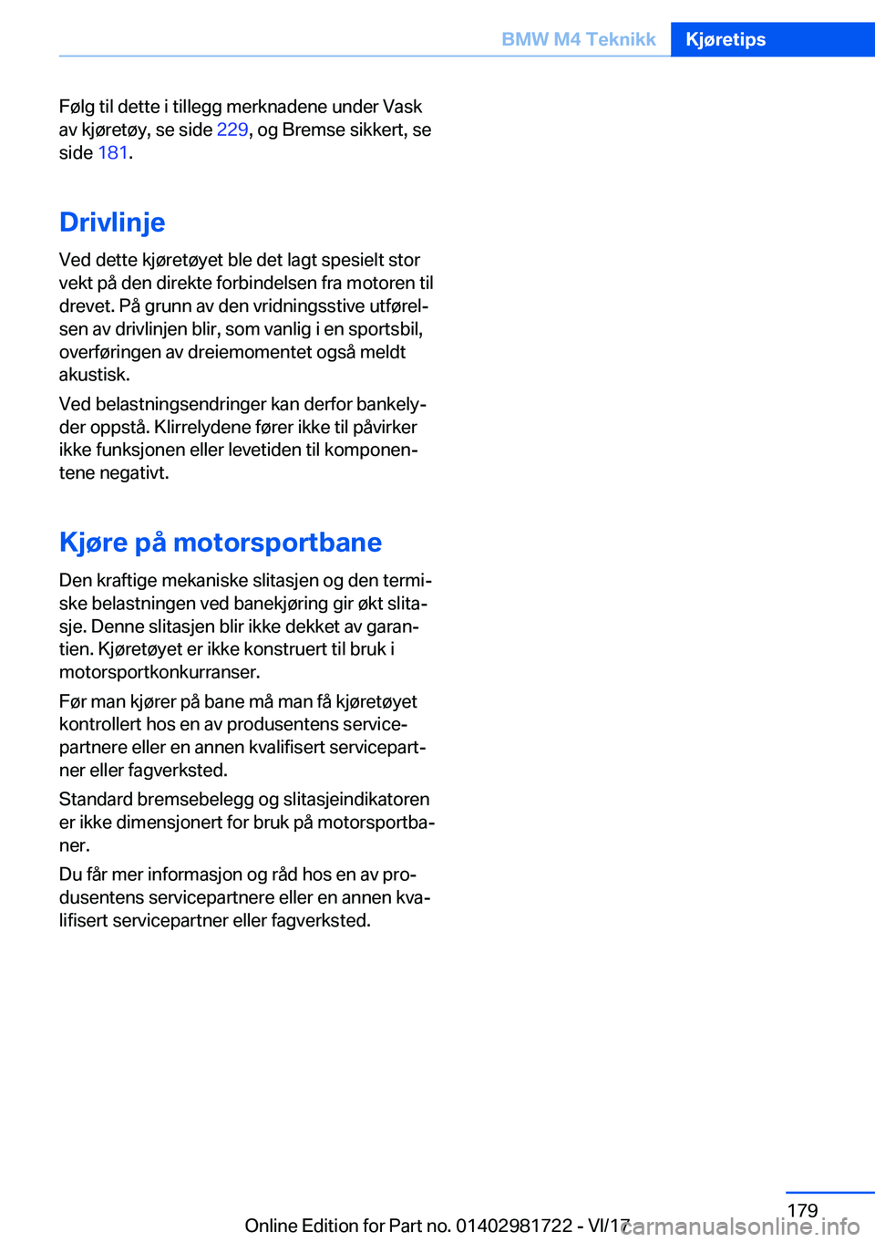 BMW M4 2018  InstruksjonsbØker (in Norwegian) �F�