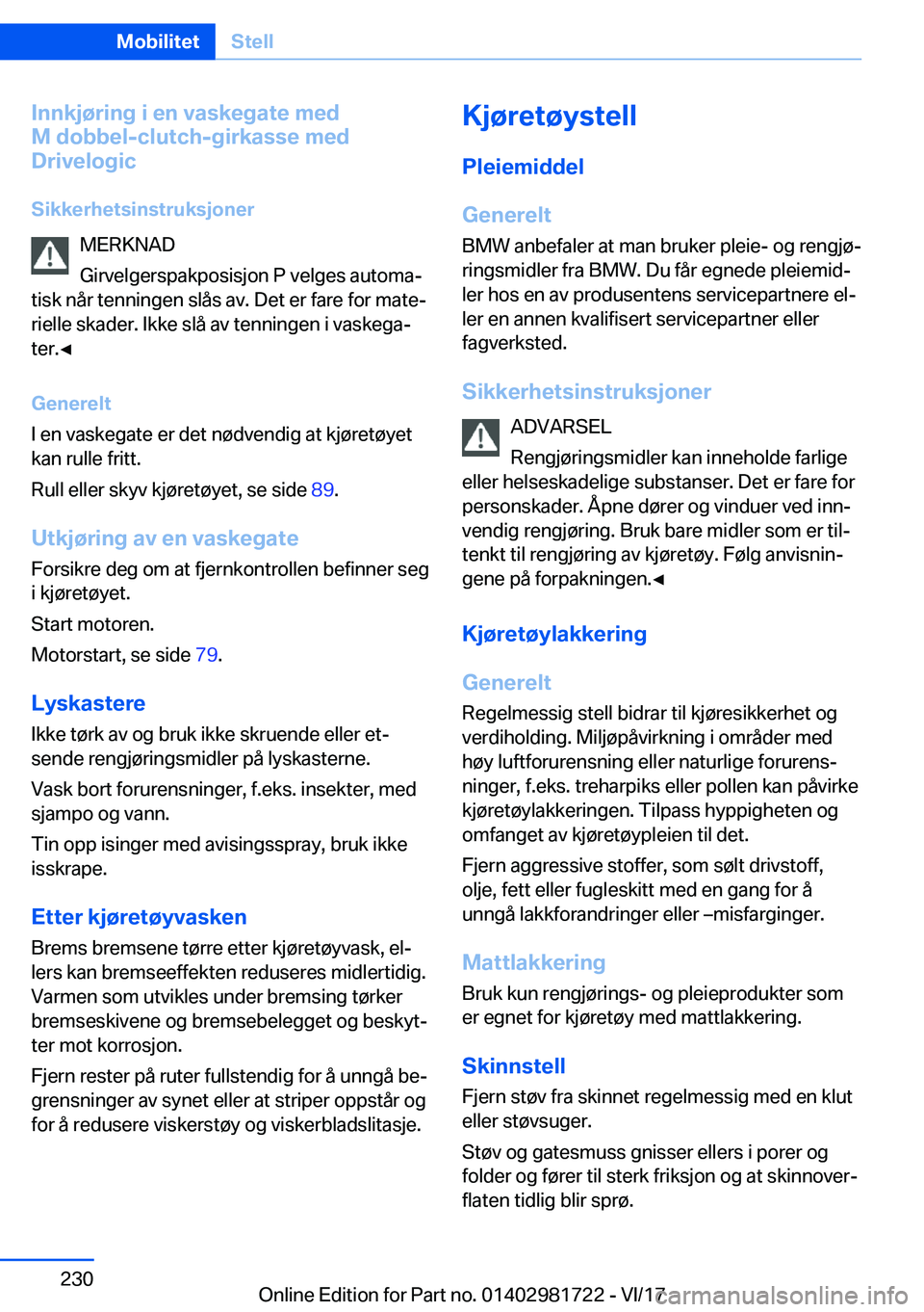 BMW M4 2018  InstruksjonsbØker (in Norwegian) �I�n�n�k�j�