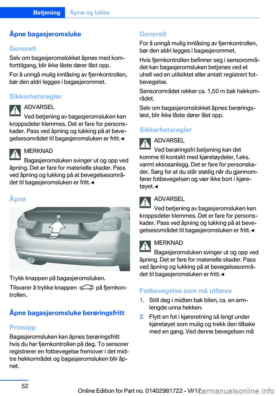 BMW M4 2018  InstruksjonsbØker (in Norwegian) �
