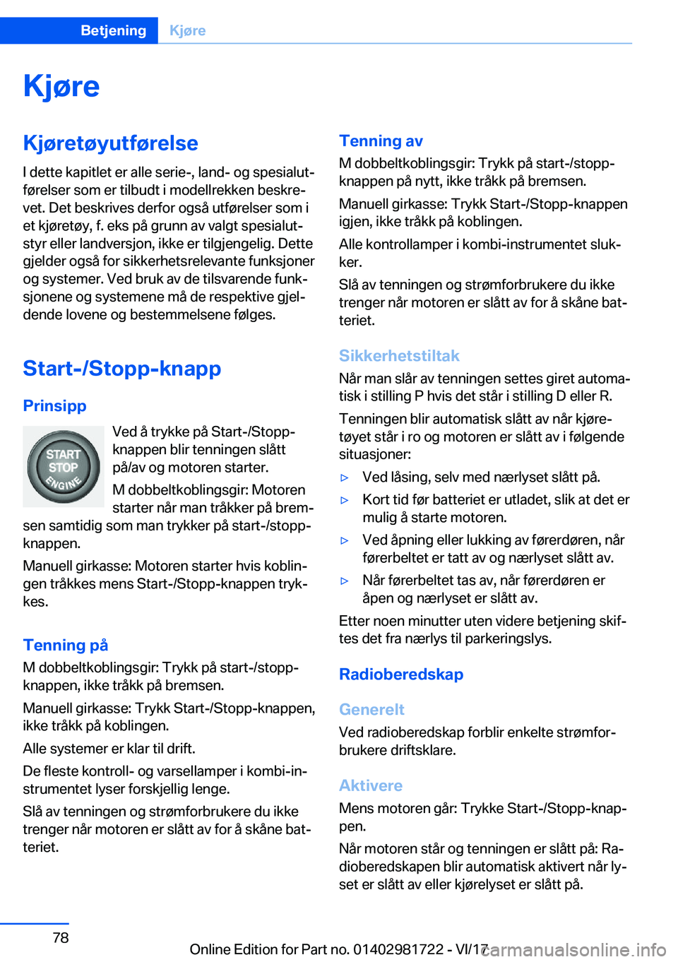 BMW M4 2018  InstruksjonsbØker (in Norwegian) �K�j�