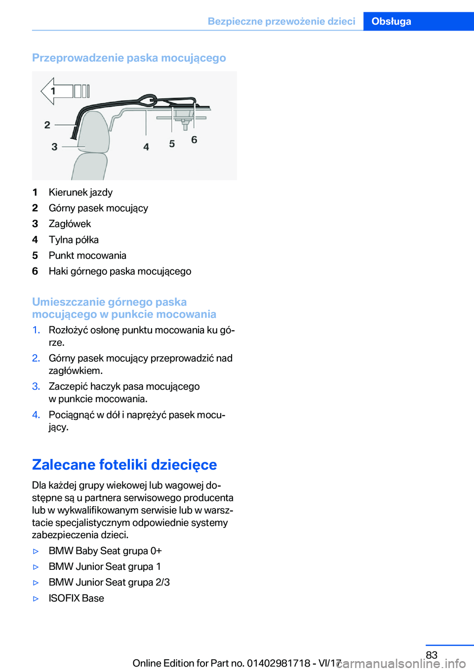 BMW M4 2018  Instrukcja obsługi (in Polish) �P�r�z�e�p�r�o�w�a�d�z�e�n�i�e��p�a�s�k�a��m�o�c�u�j�