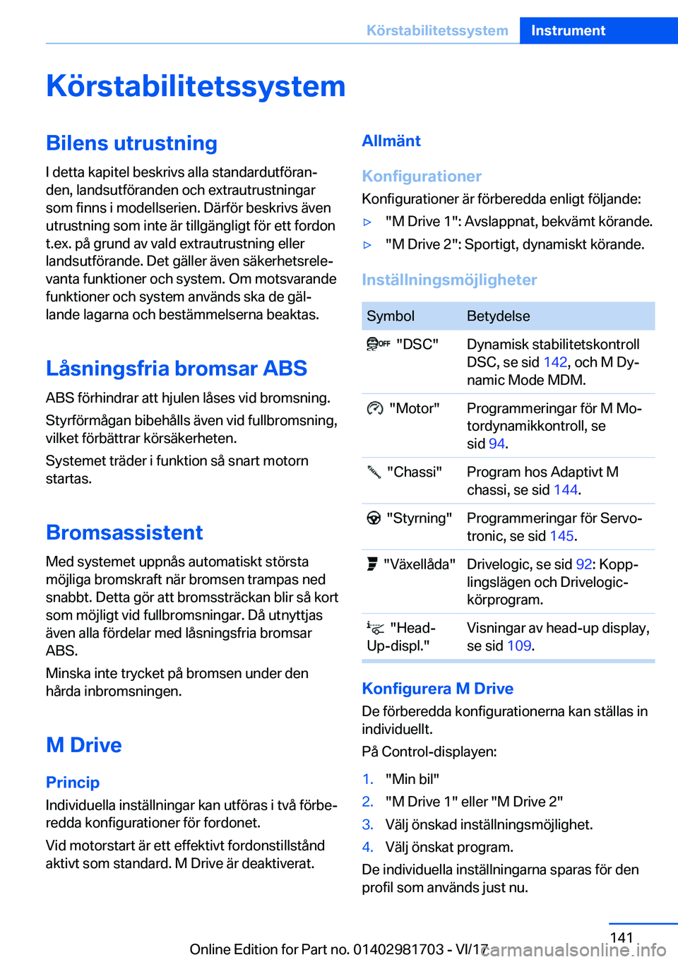 BMW M4 2018  InstruktionsbÖcker (in Swedish) �K�