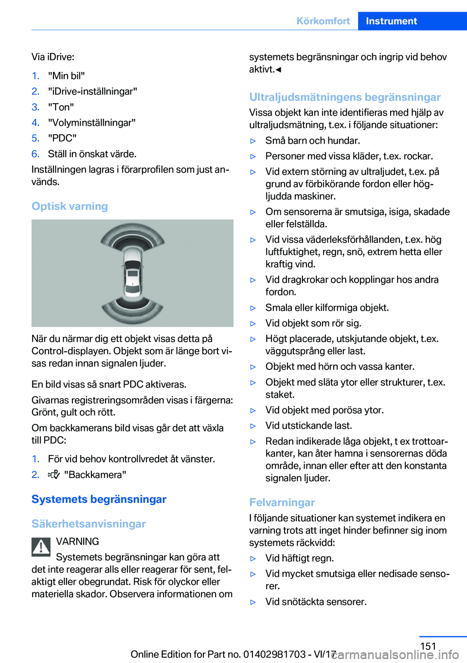 BMW M4 2018  InstruktionsbÖcker (in Swedish) �V�i�a� �i�D�r�i�v�e�:�1�.�"�M�i�n� �b�i�l�"�2�.�"�i�D�r�i�v�e�-�i�n�s�t�ä�l�l�n�i�n�g�a�r�"�3�.�"�T�o�n�"�4�.�"�V�o�l�y�m�i�n�s�t�ä�l�l�n�i�n�g�a�r�"�5�.�"�P�D�C