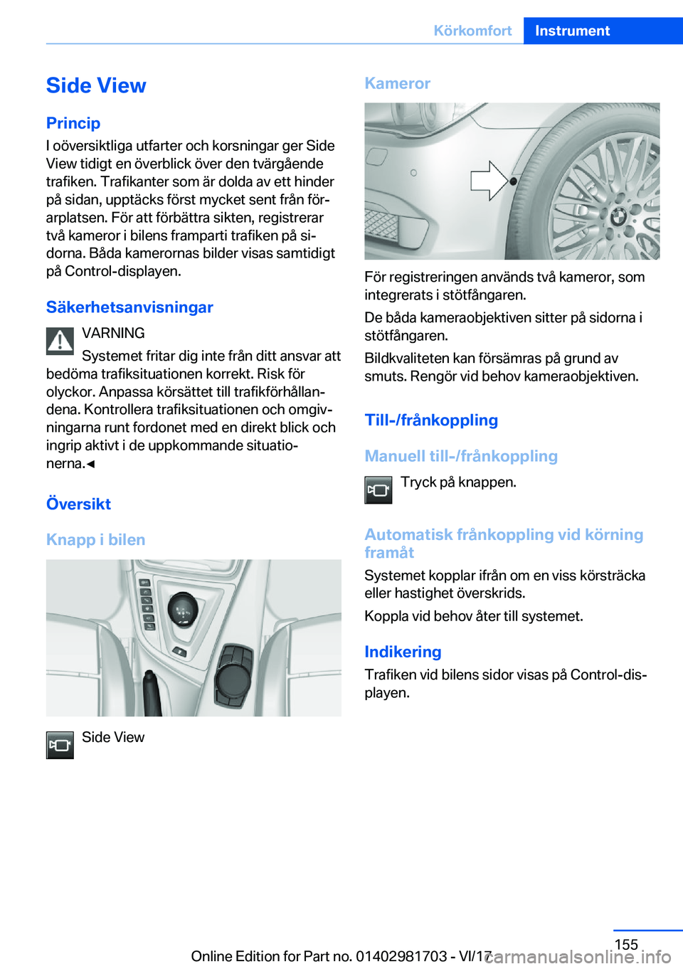 BMW M4 2018  InstruktionsbÖcker (in Swedish) �S�i�d�e��V�i�e�w�P�r�i�n�c�i�p �I� �o�
