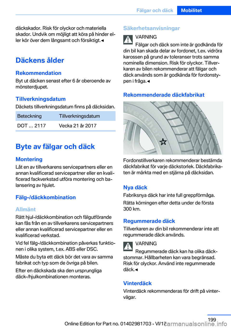 BMW M4 2018  InstruktionsbÖcker (in Swedish) �d�ä�c�k�s�k�a�d�o�r�.� �R�i�s�k� �f�
