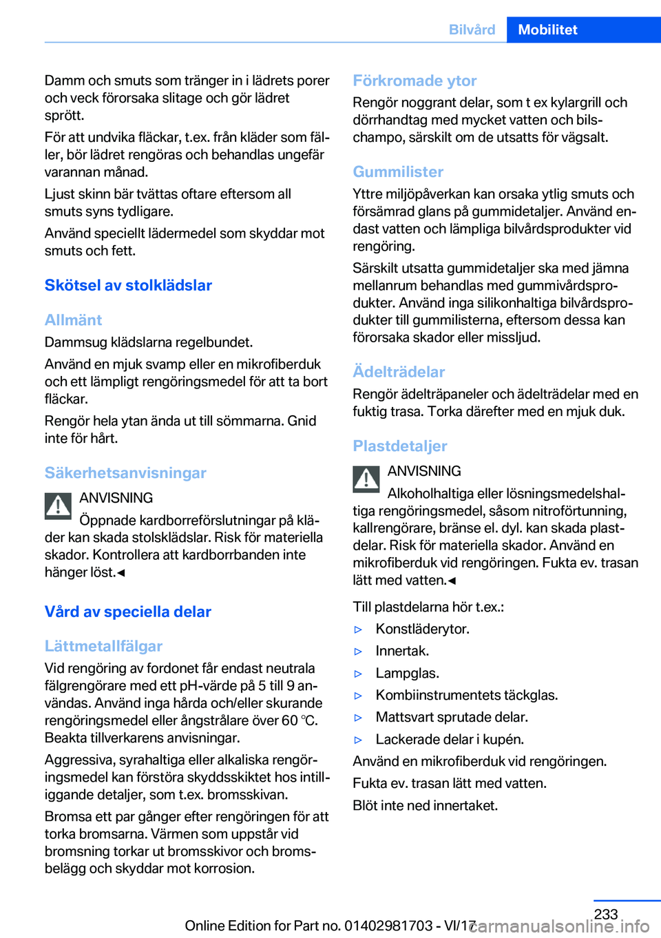 BMW M4 2018  InstruktionsbÖcker (in Swedish) �D�a�m�m� �o�c�h� �s�m�u�t�s� �s�o�m� �t�r�ä�n�g�e�r� �i�n� �i� �l�ä�d�r�e�t�s� �p�o�r�e�r
�o�c�h� �v�e�c�k� �f�